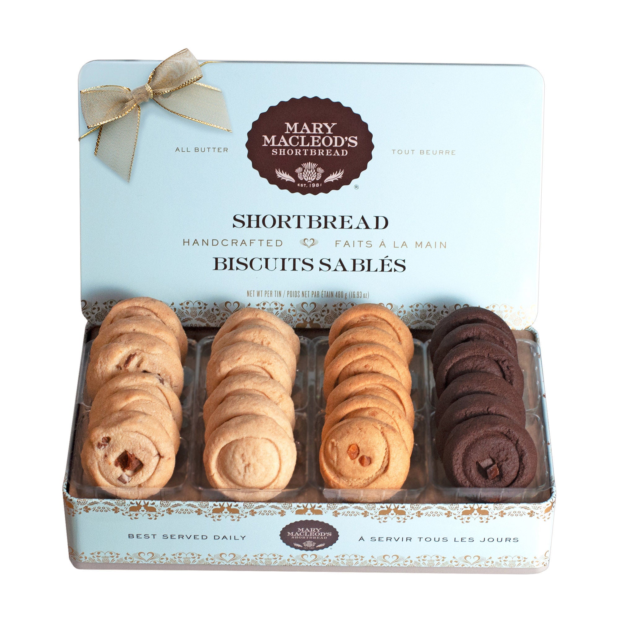 Mary Macleod's Shortbread, Variety Tin, 3-pack, 24 cookies per tin, 72 Cookies Total