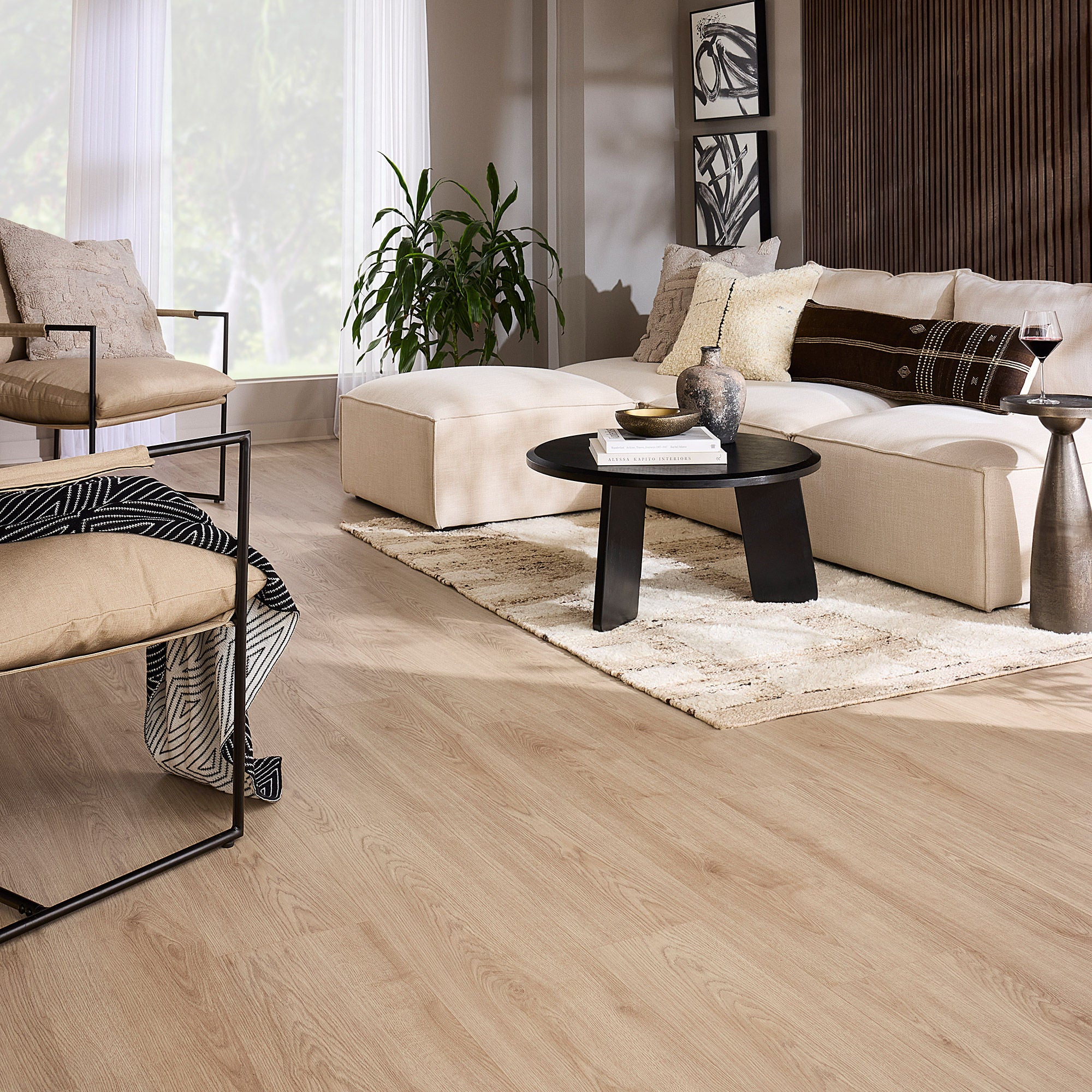 Mohawk Home 12MM Thick 9.4in X 47.2in AC4 Waterproof Surface Laminate Wood Plank Flooring (18.6 sq ft/ctn)
