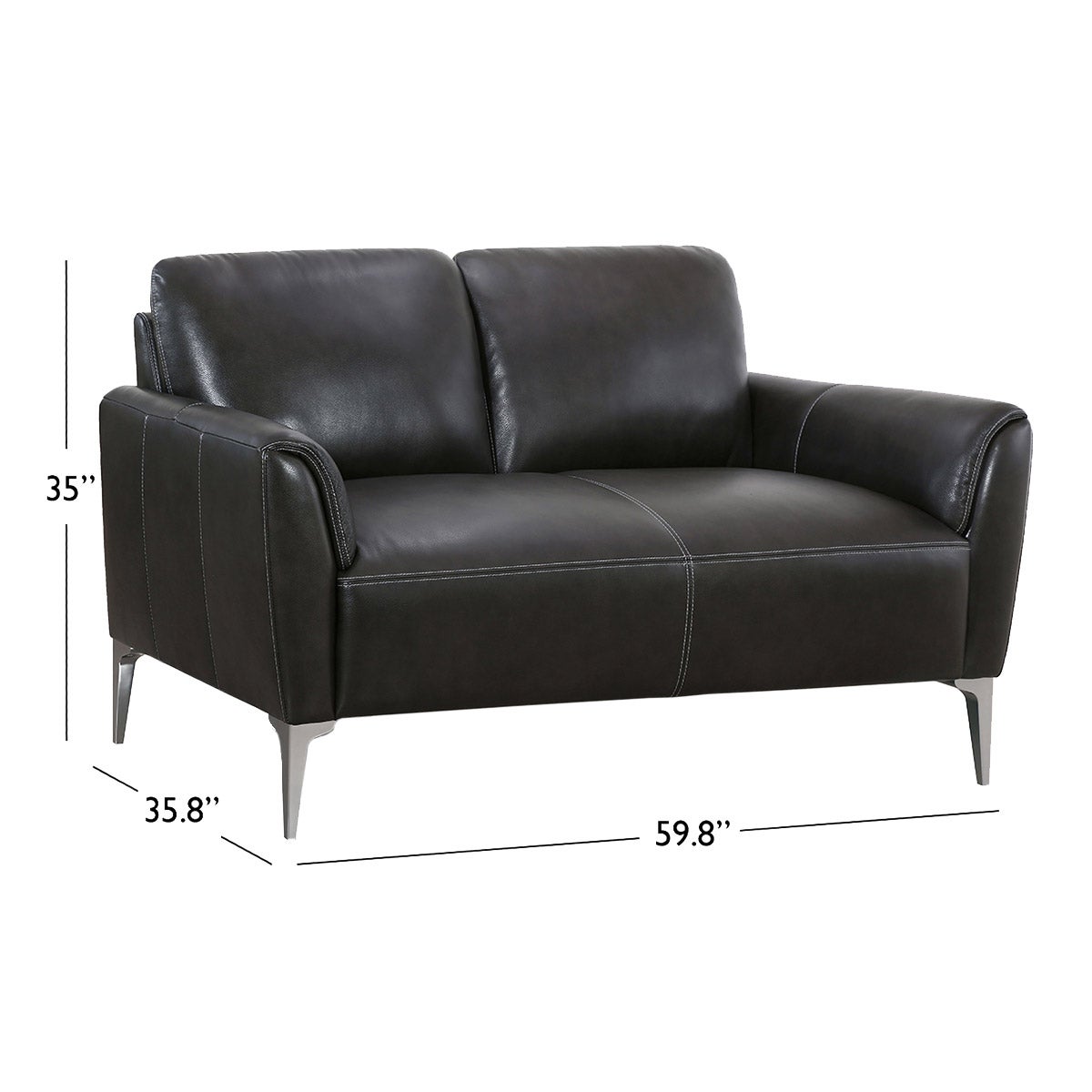 Jordane Leather Loveseat