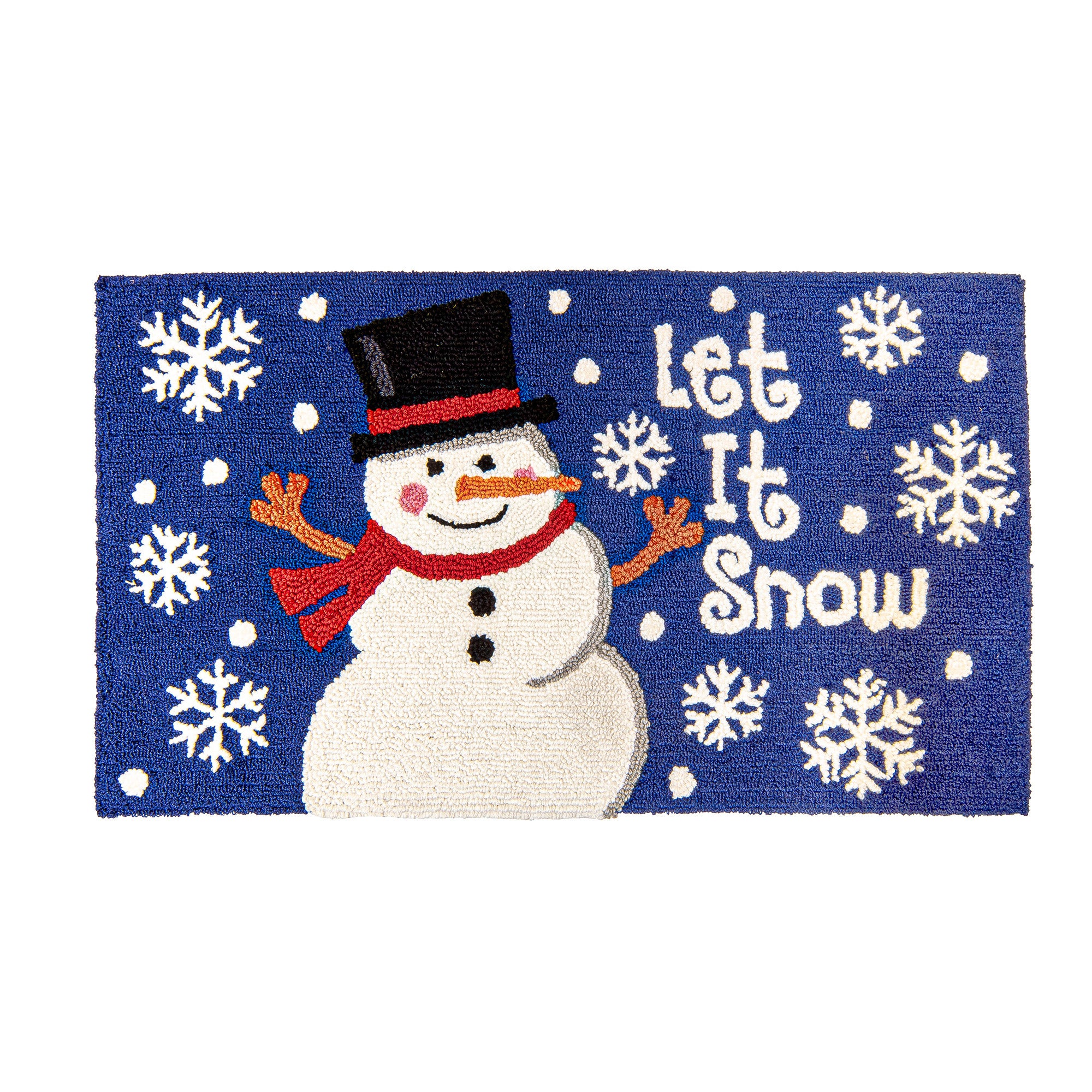 Hand Hooked Holiday Memory Foam Rug, Snowman