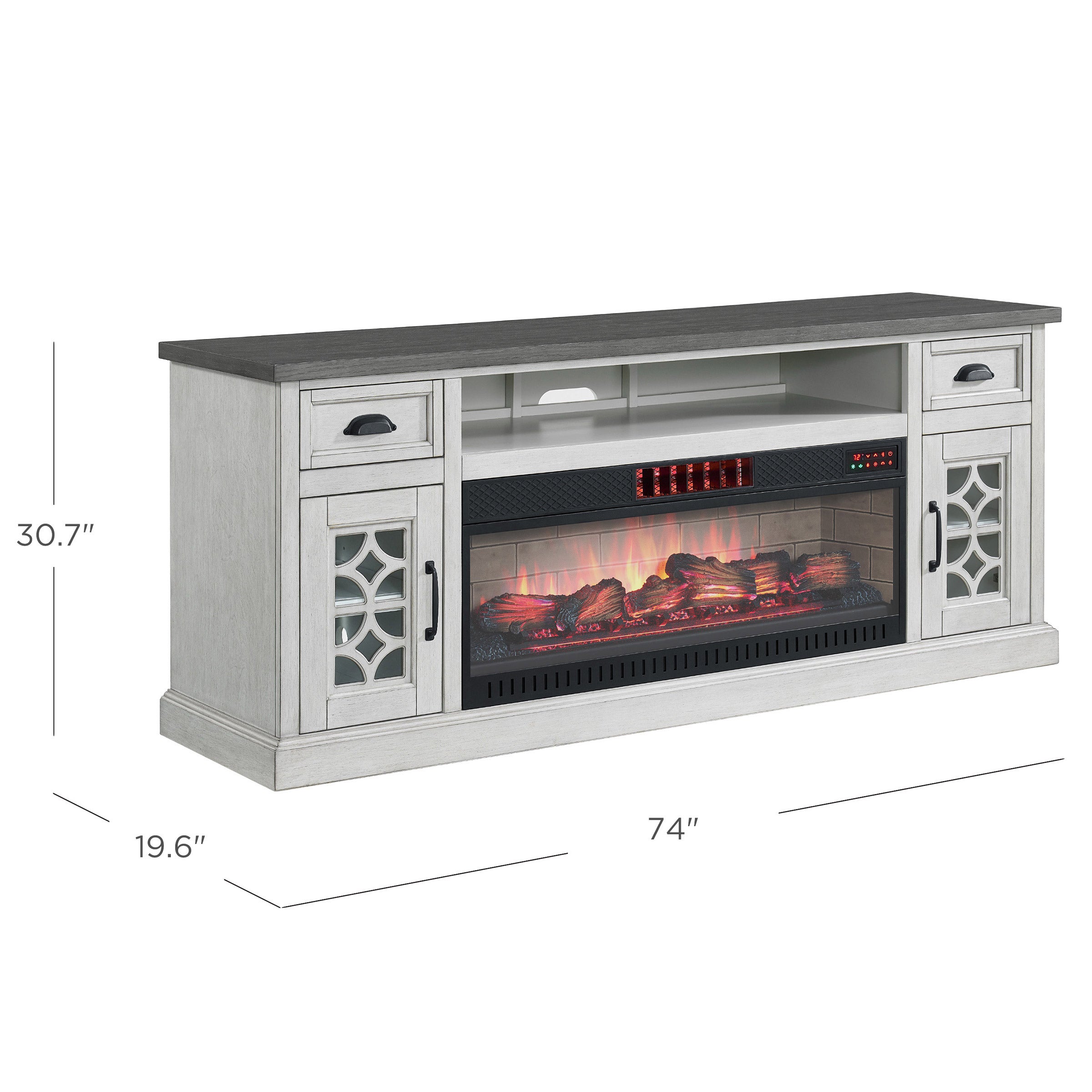 Ashlyn 74” Electric Fireplace Console