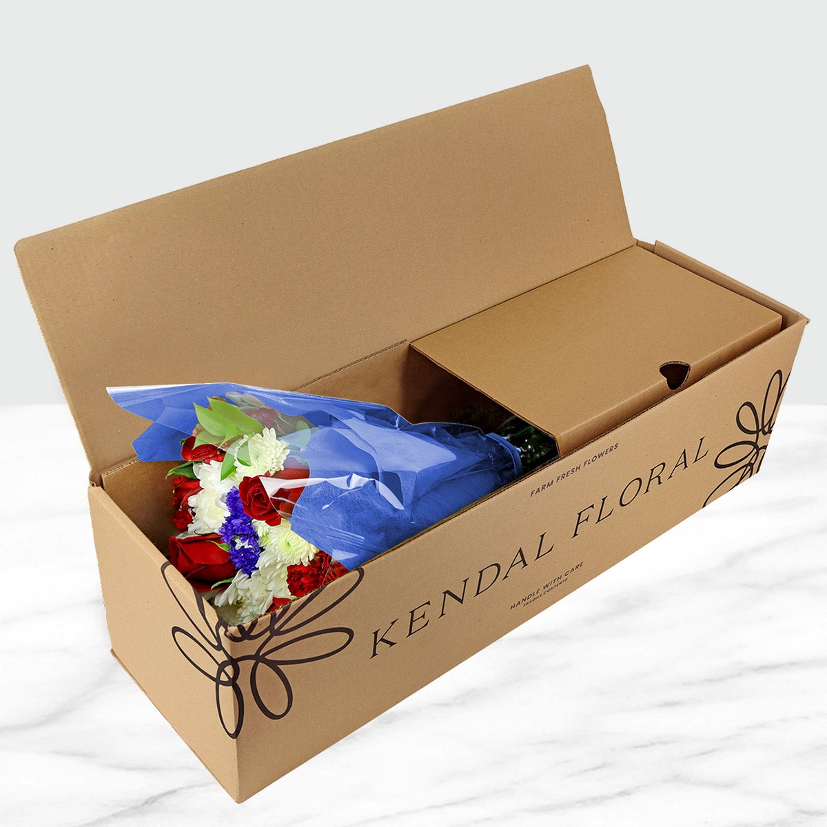 Red, White and Bloom Fresh Cut Floral Arrangement, 24-stems