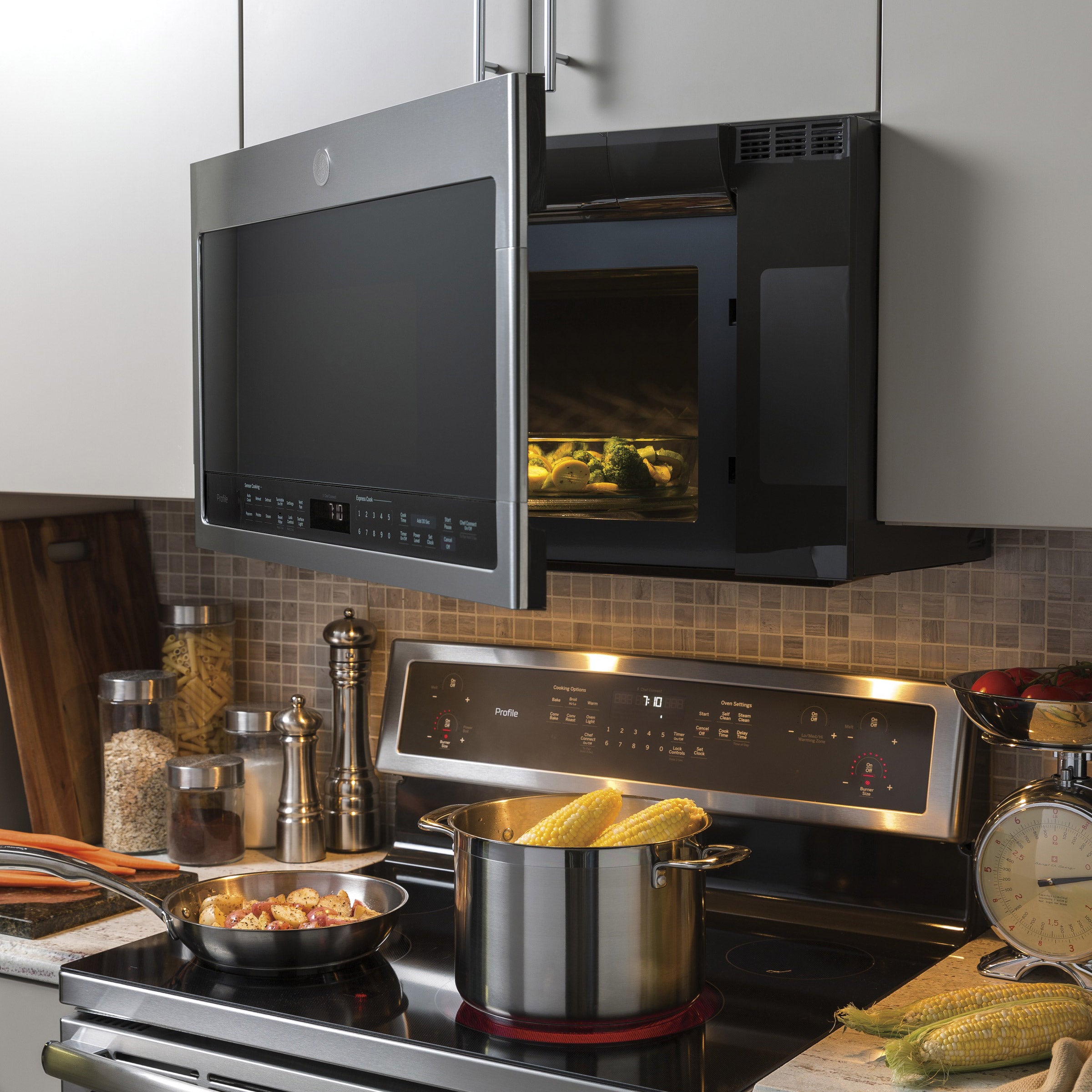 GE Profile 30" 2.1 cu. ft. Over-the-Range Microwave Oven with Sensor Cooking, Chef Connect
