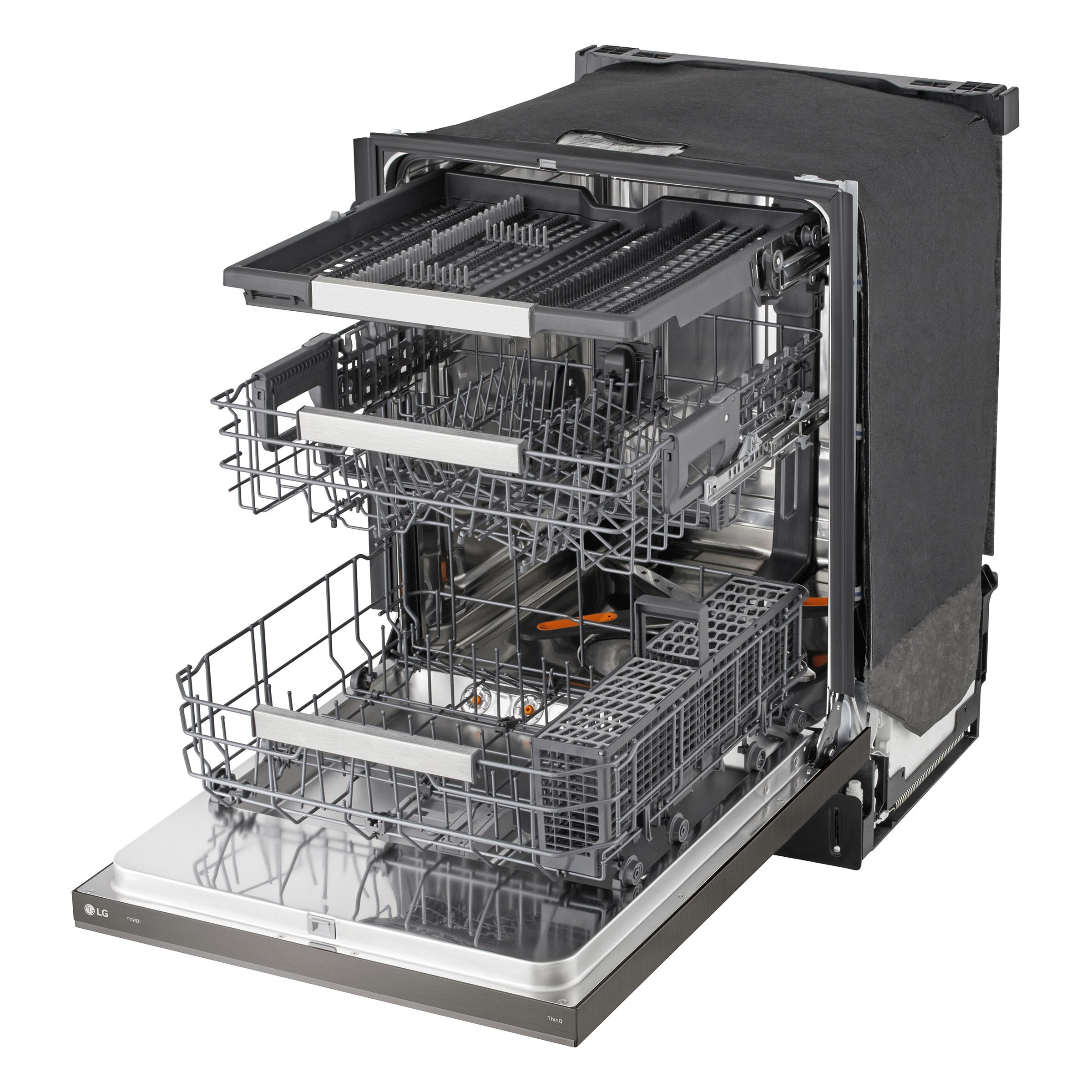 LG FlushFit Top Control Dishwasher 1-Hour Wash and Dry Cycle with Pocket Handle