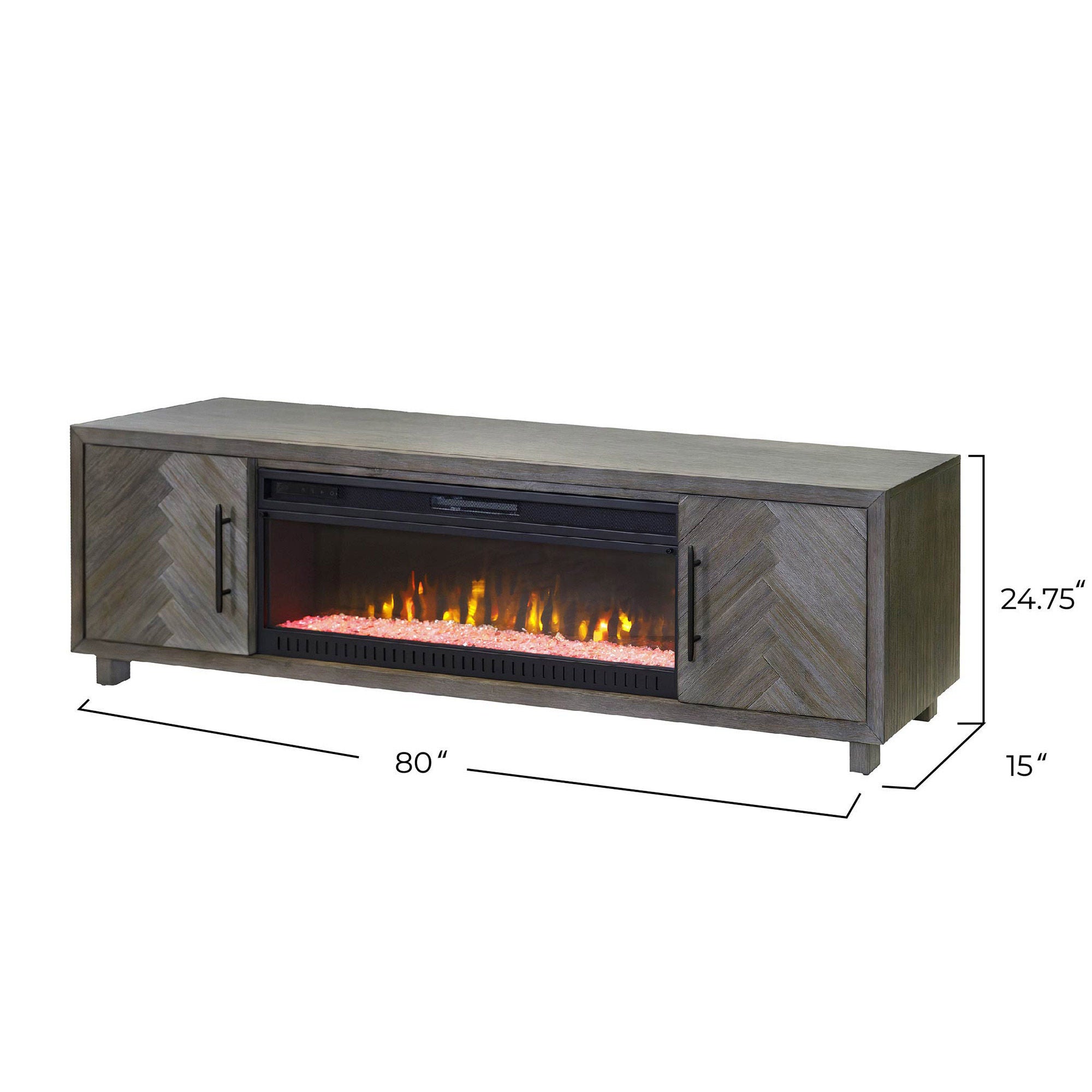 Parker 80” TV Console with Electric Fireplace