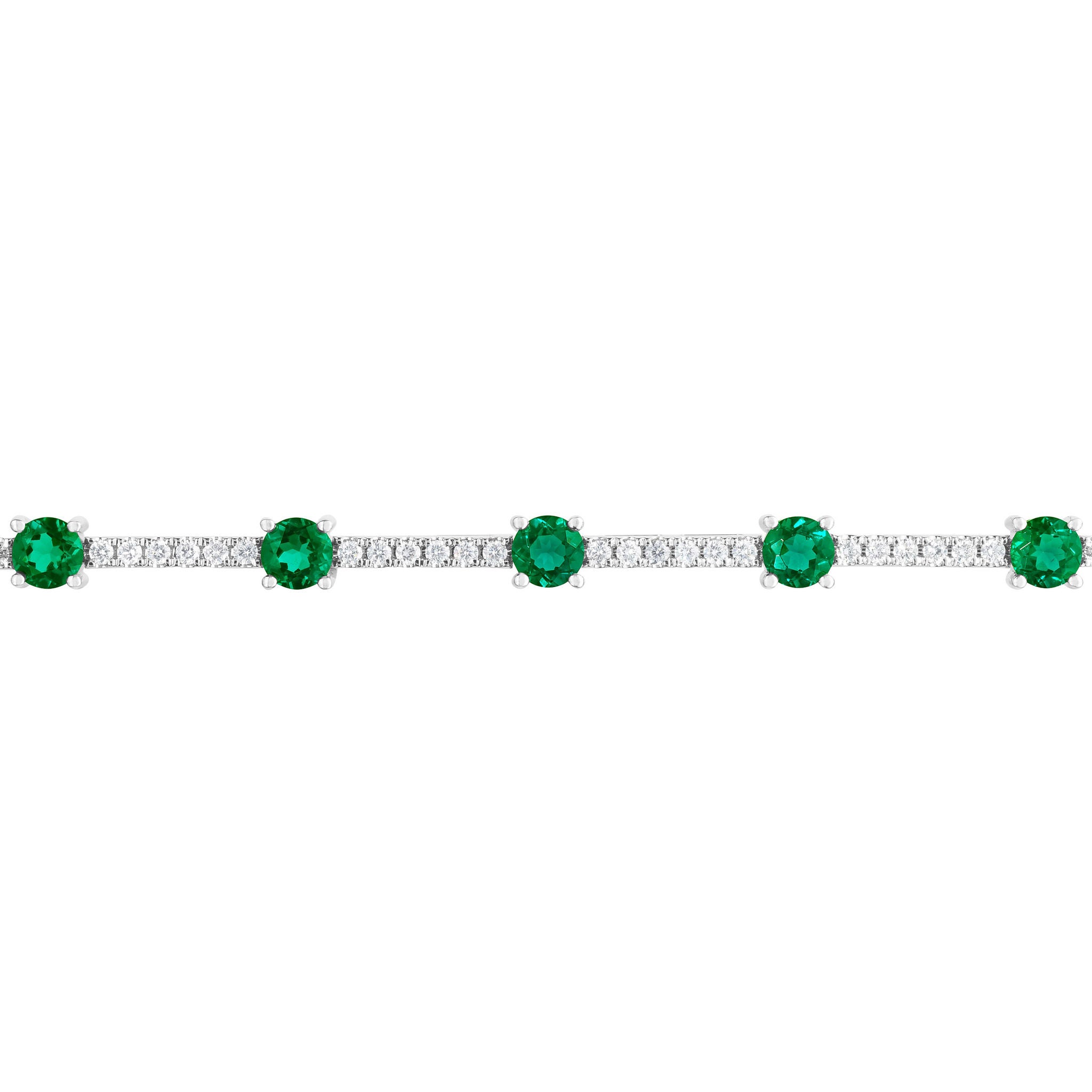 Gemstone and Diamond 14kt White Gold Bracelet