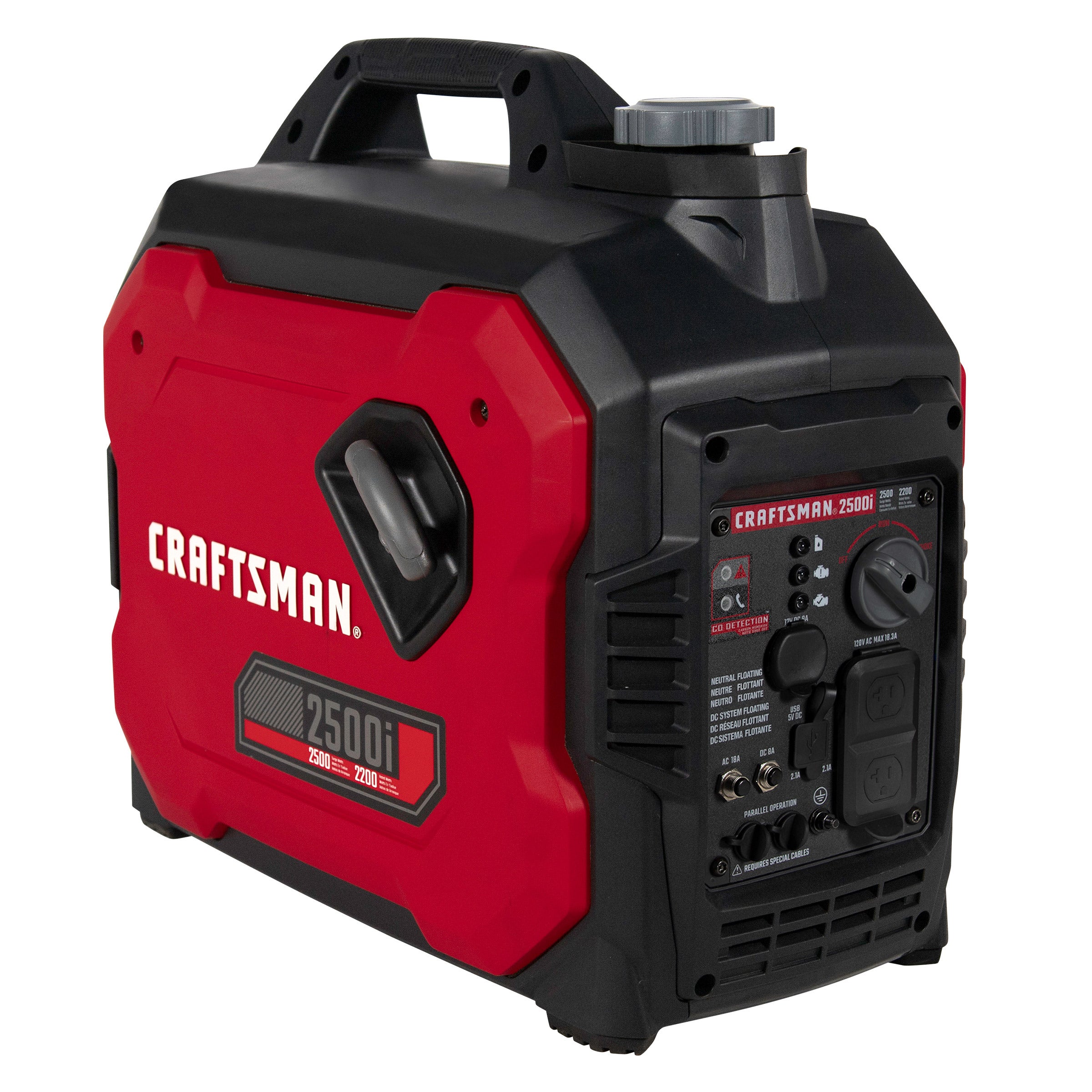 CRAFTSMAN 49 State 2500 Starting / 2200 Running Watt Gasoline Single Fuel Inverter Generator