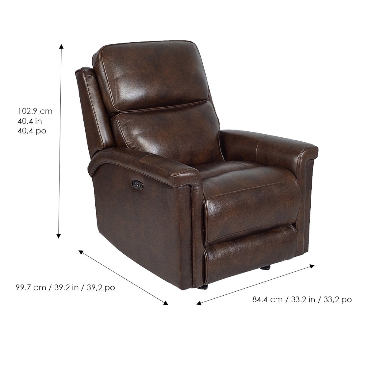 Laiken Leather Power Glider Recliner with Power Headrest