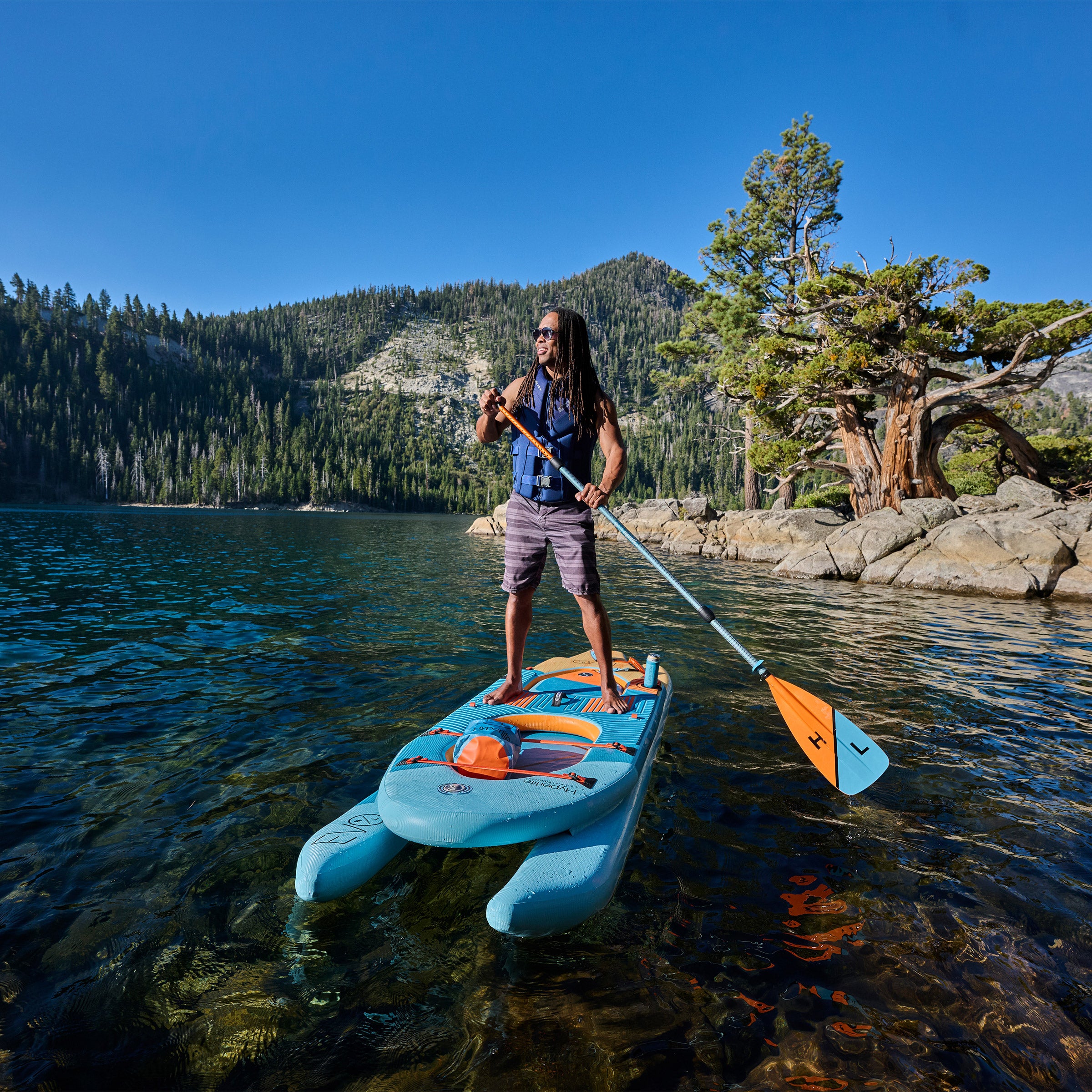 Hyperlite Evolution 9'4" 3-In-1 Hybrid Inflatable Paddle Board Package