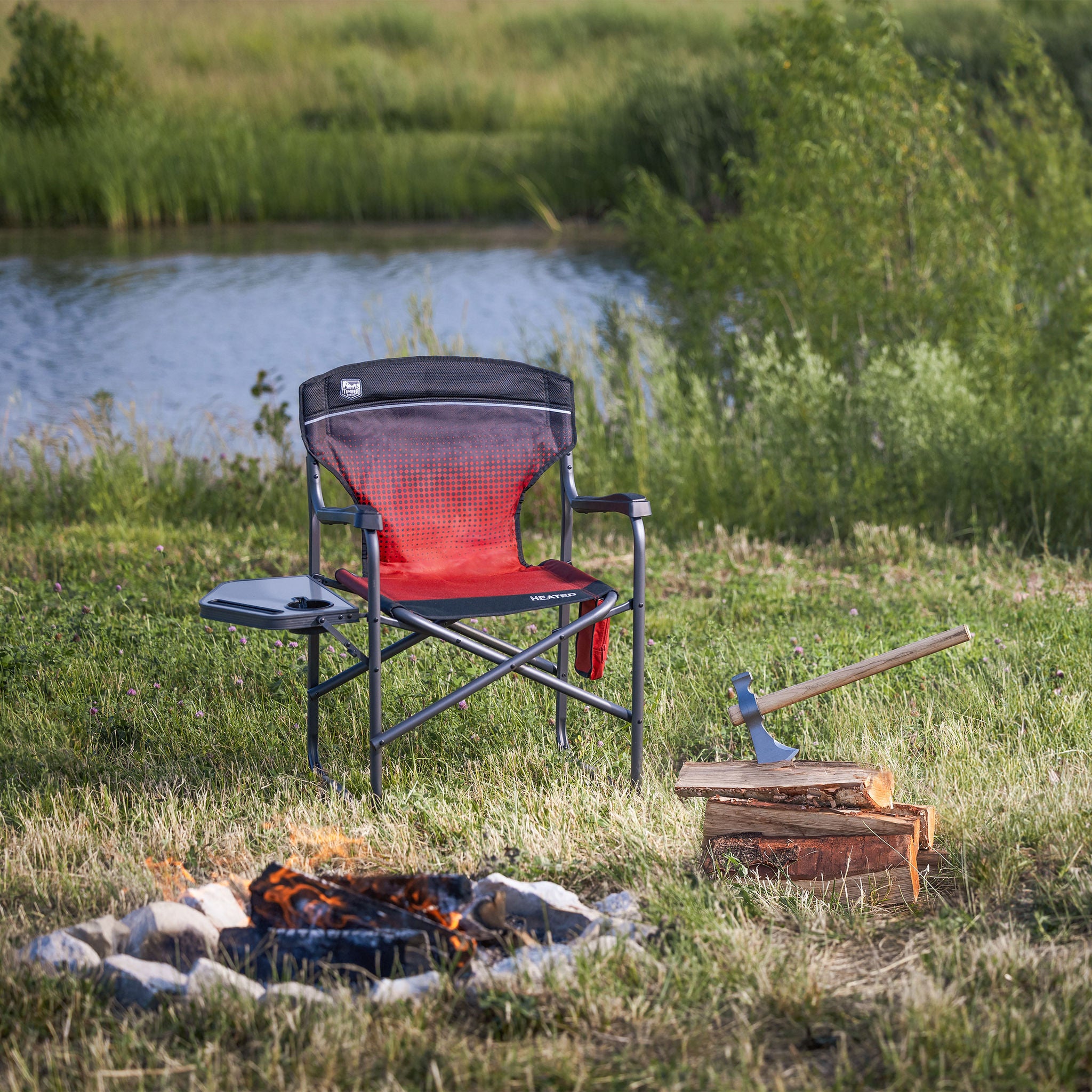 Timber Ridge Heated Director's Chair with Side Table