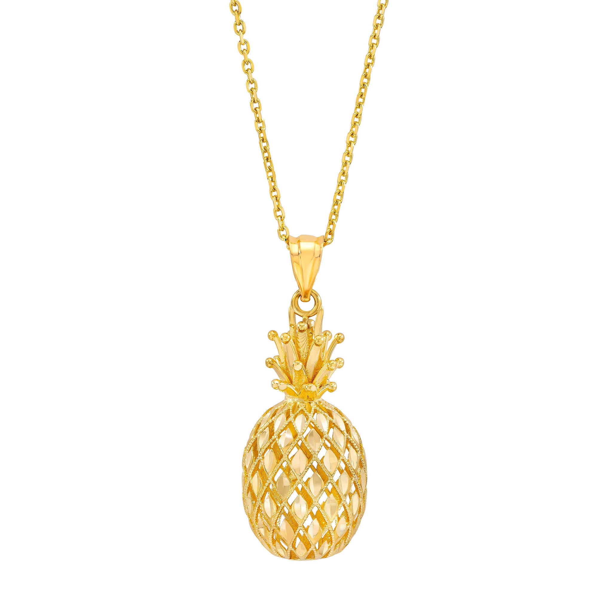 14kt Yellow Gold Pineapple Necklace