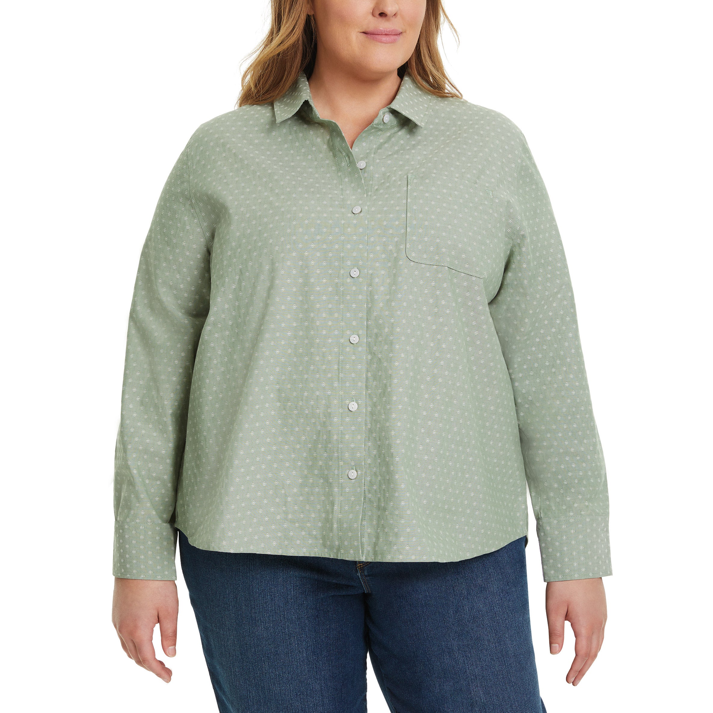 Gloria Vanderbilt Women's Long Sleeve Button Up Shirt