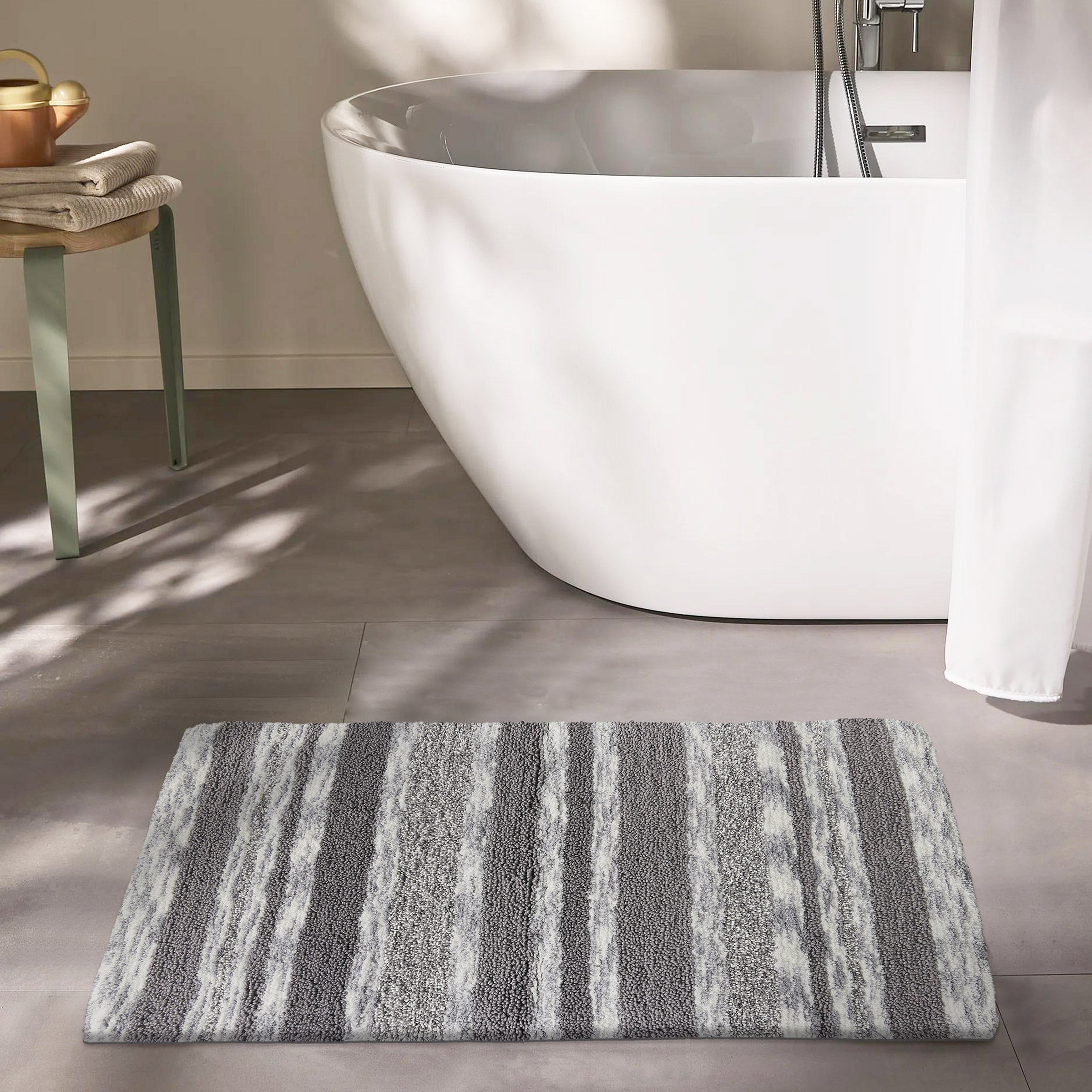 Cotton Stripe Bath Mat