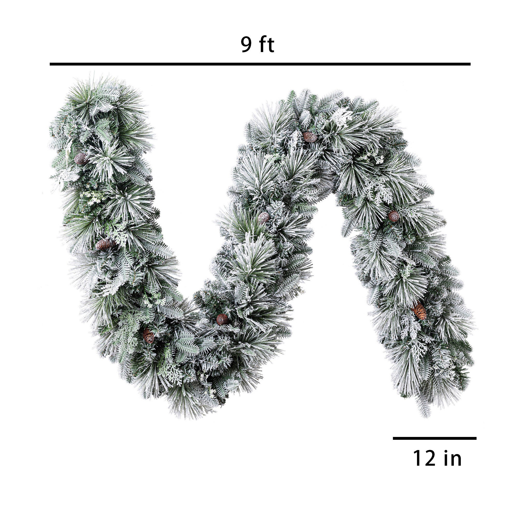 9' Pre-Lit Radiant Micro LED with Twinkle Artificial Flocked Greenery Garland
