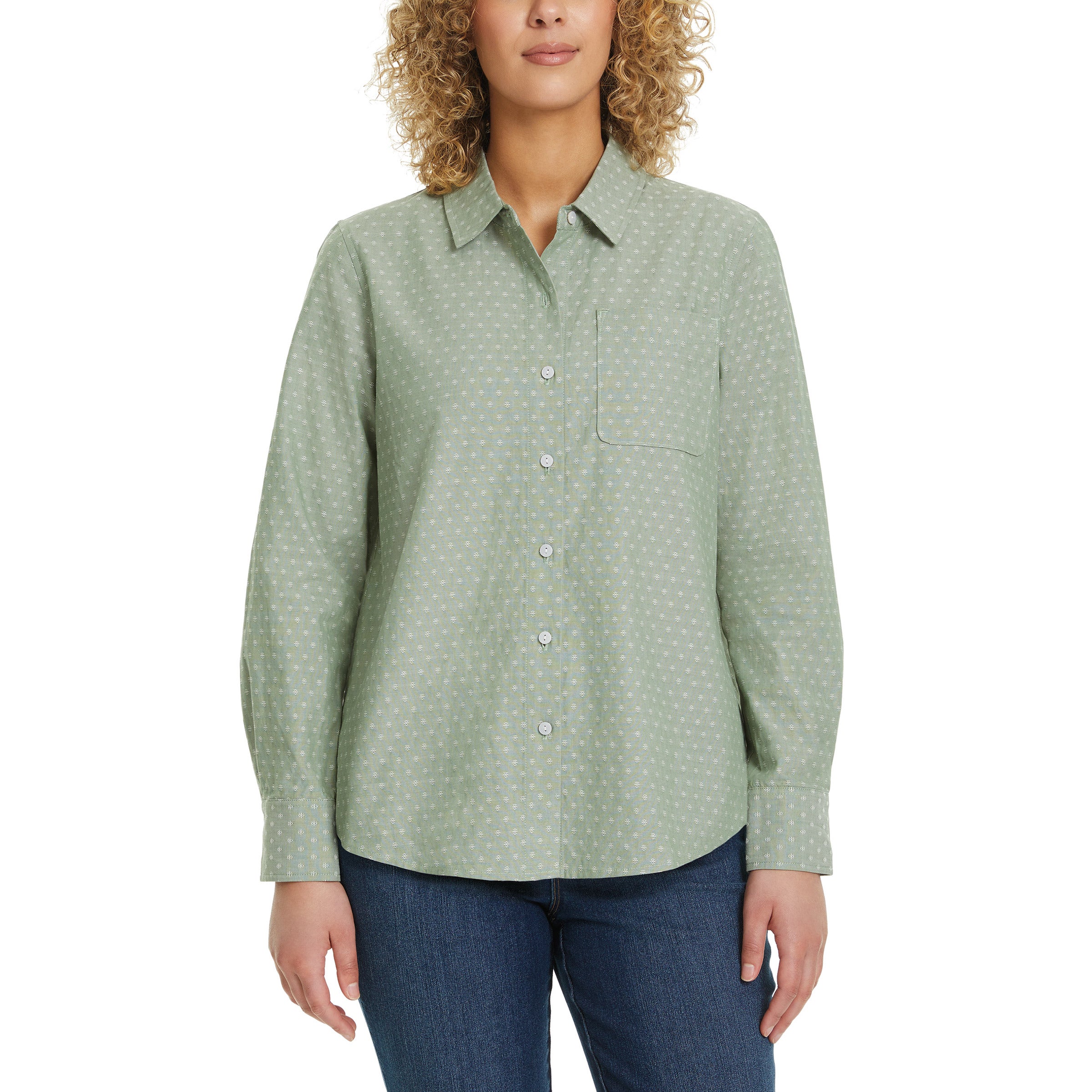 Gloria Vanderbilt Women's Long Sleeve Button Up Shirt