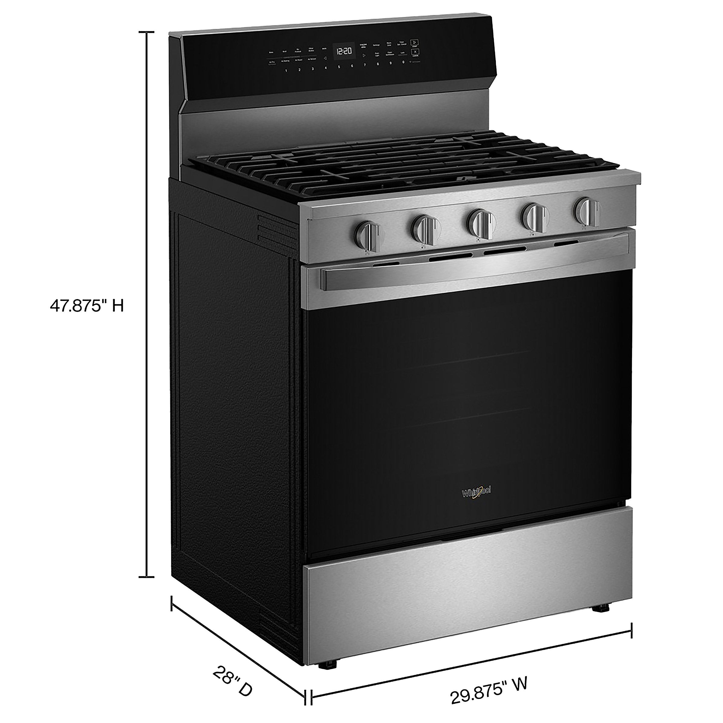 Whirlpool Freestanding Gas Smart Range with Air Cooking Technology