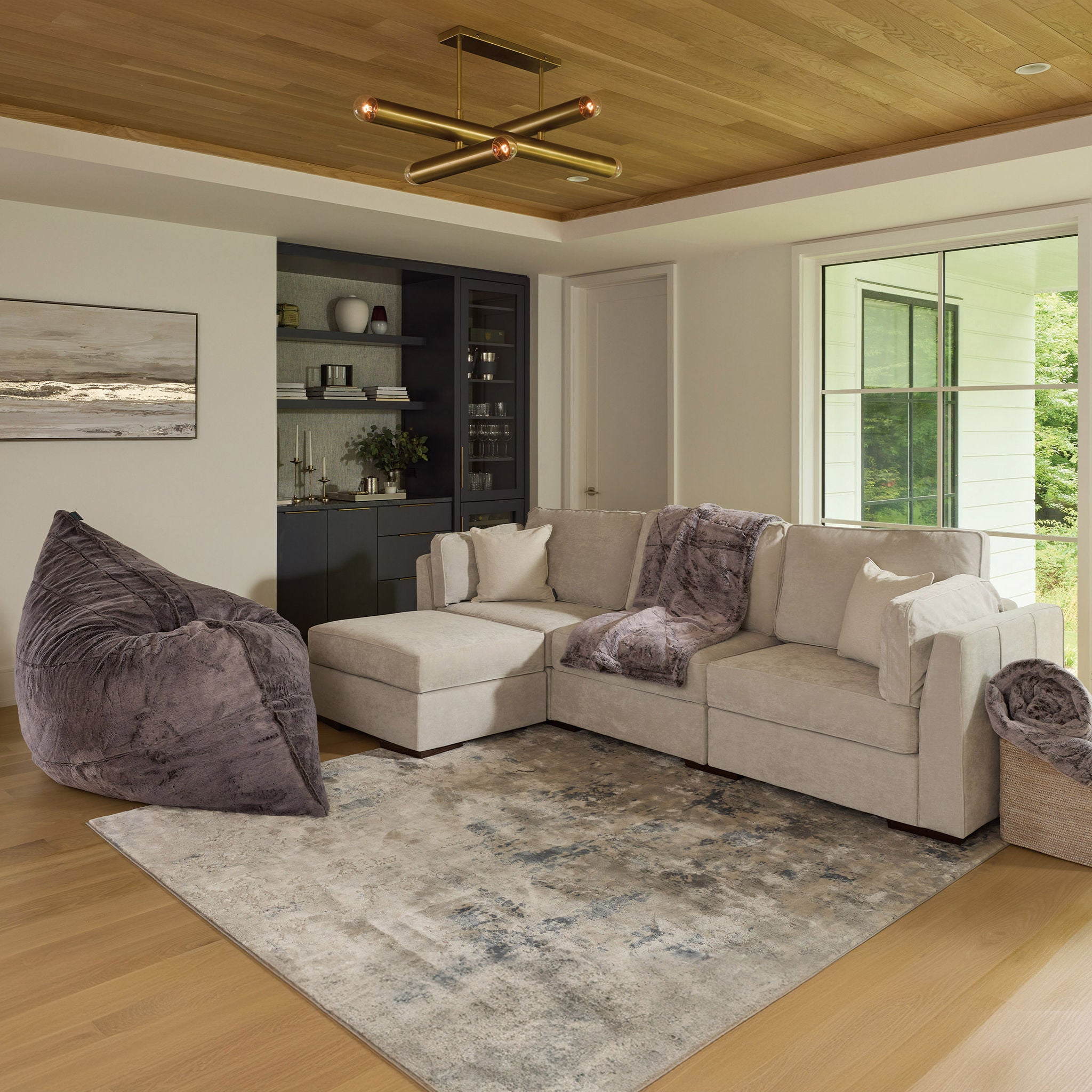 Lovesac Modular Sectional Sofa Bundles 4 Seats/ 5 Angled Sides with Storage