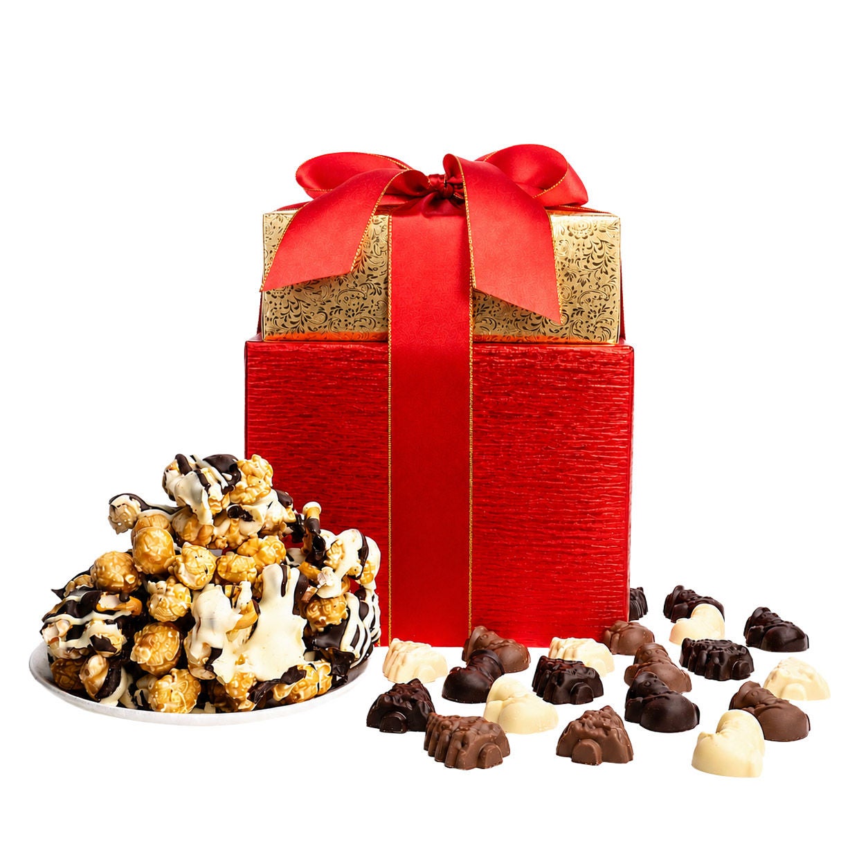 Jelina Chocolatier Winter Wonderland Gift Tower, 1.3 lbs Total