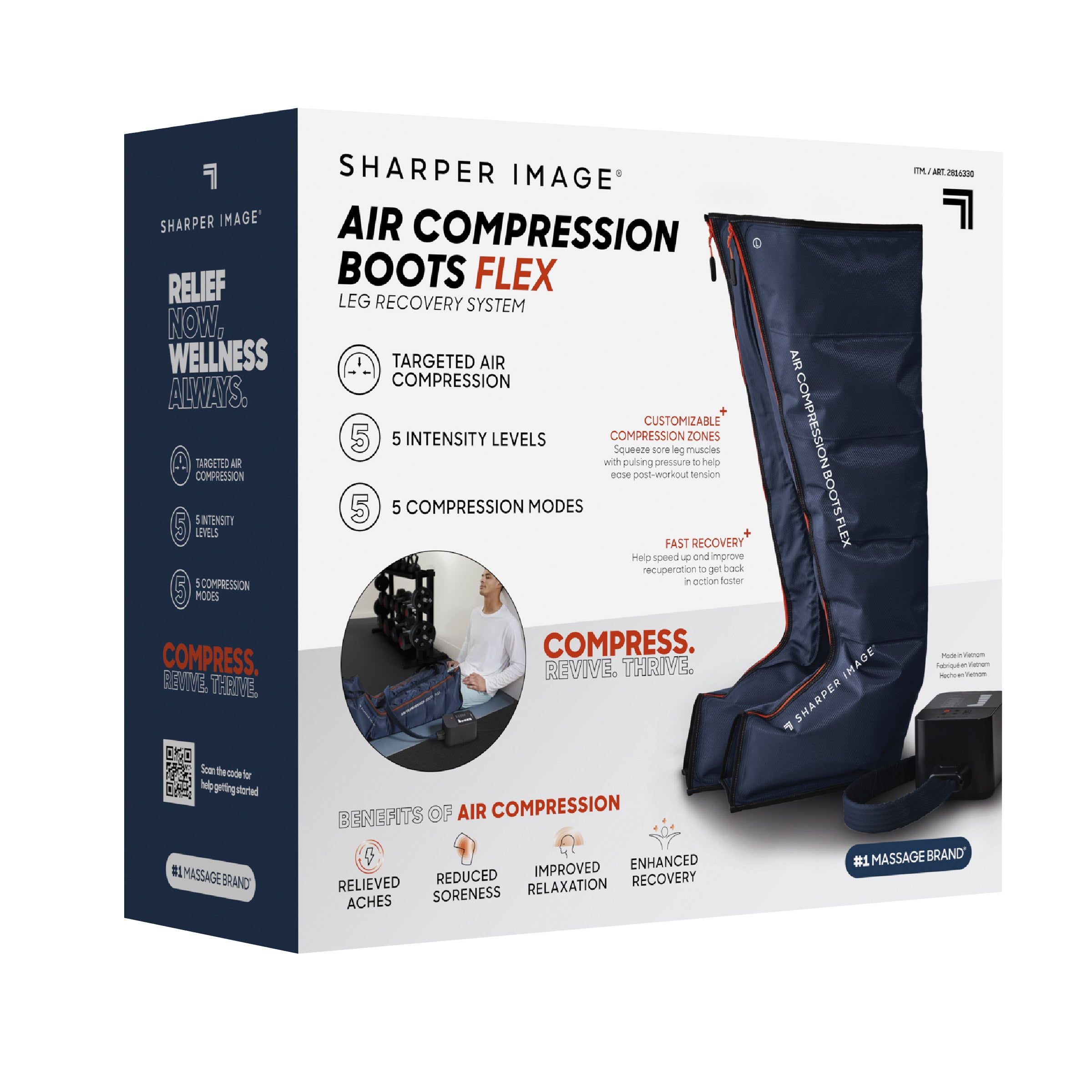 Sharper Image Air Compression Boots Leg Recovery System