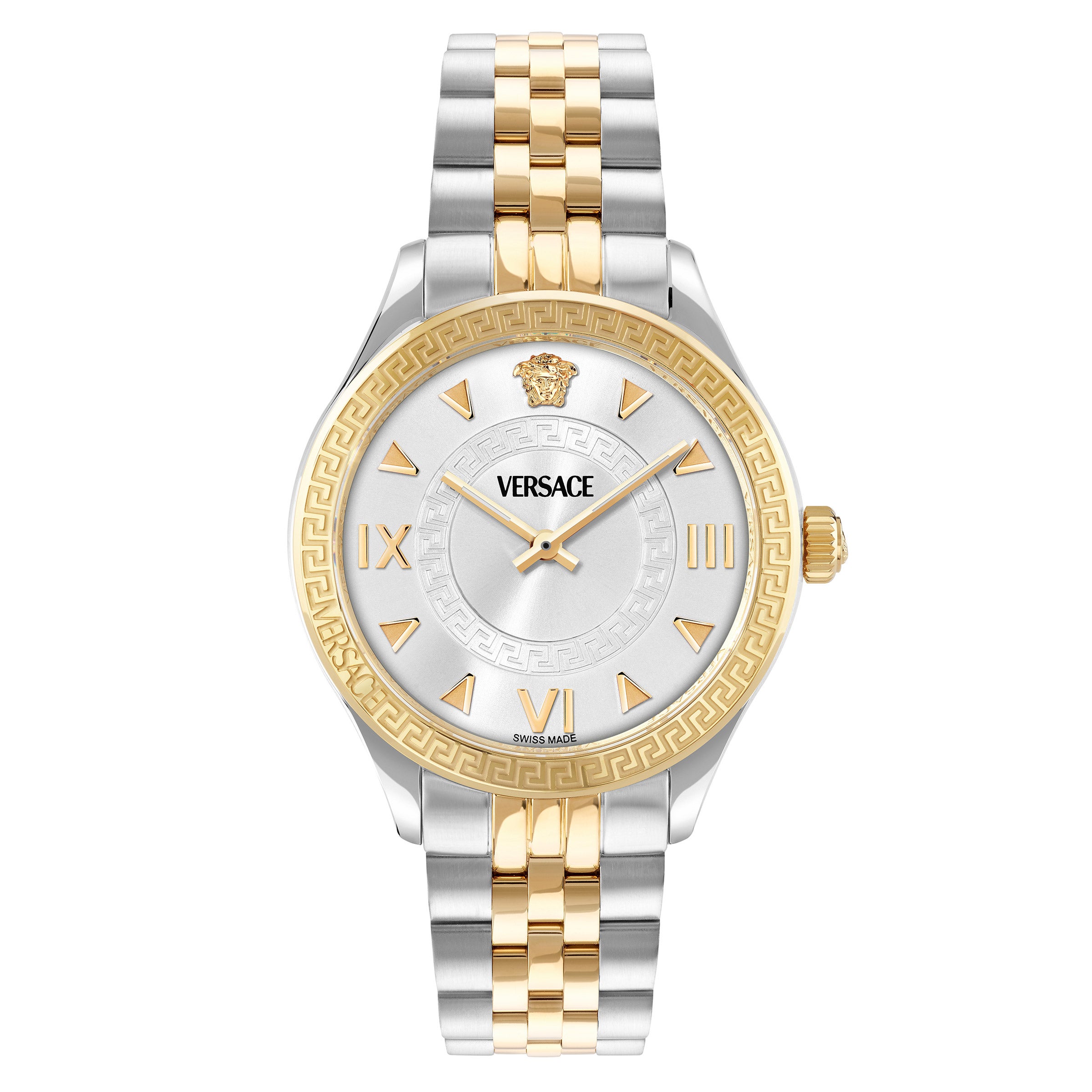 Versace Hellenyium Stainless Steel Silver Dial Quartz Women's Watch, 35mm