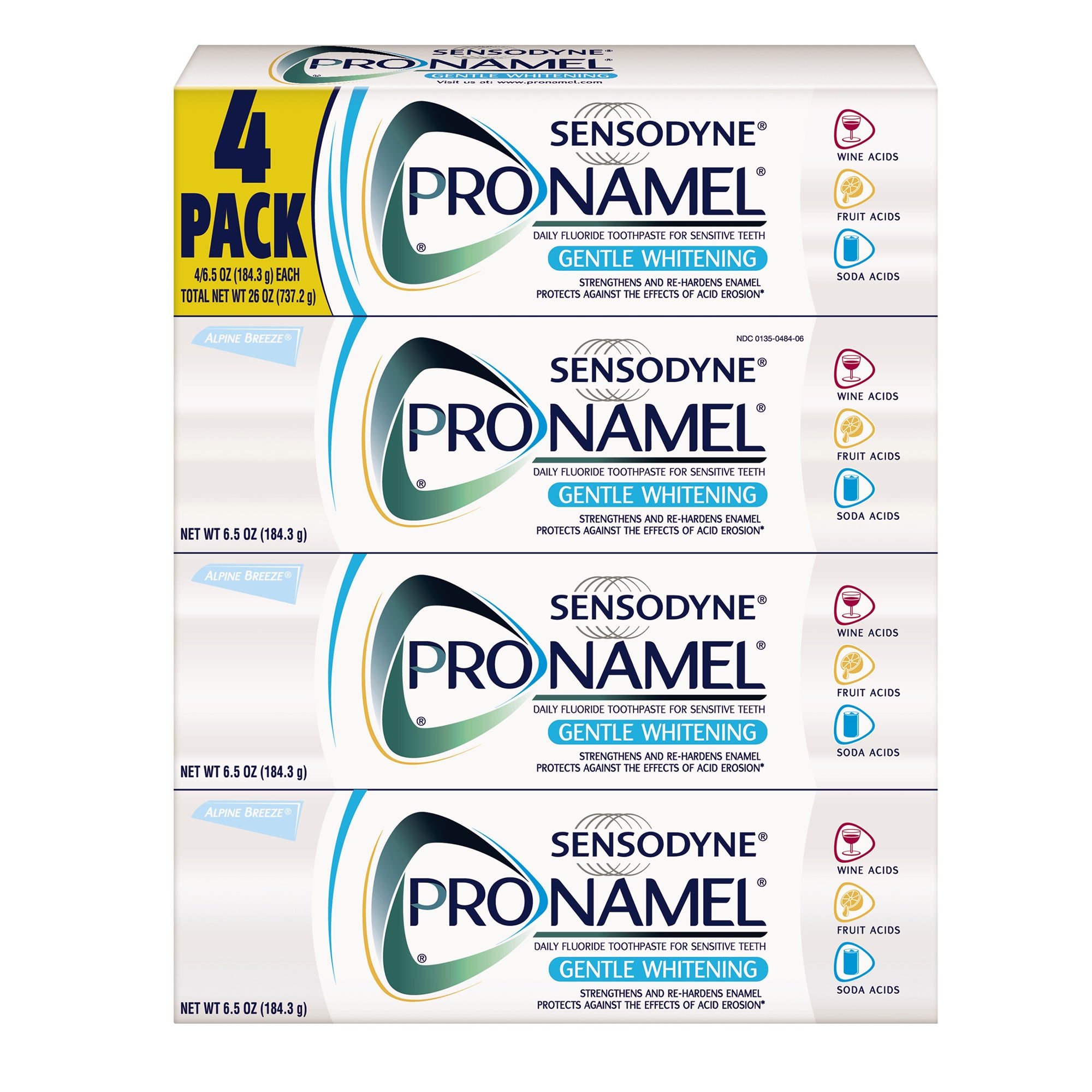 Sensodyne Pronamel Gentle Whitening Toothpaste, 6.5 oz, 4-count