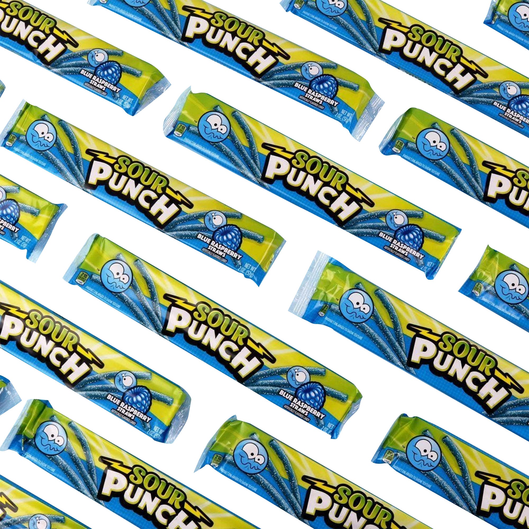 Sour Punch Straws, Blue Raspberry, 2 oz, 24-count