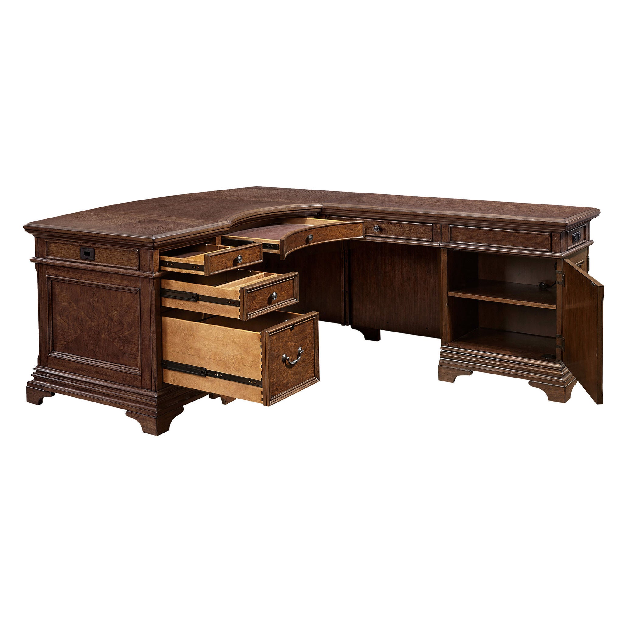 Lewis 66" Desk with Return & Lateral File