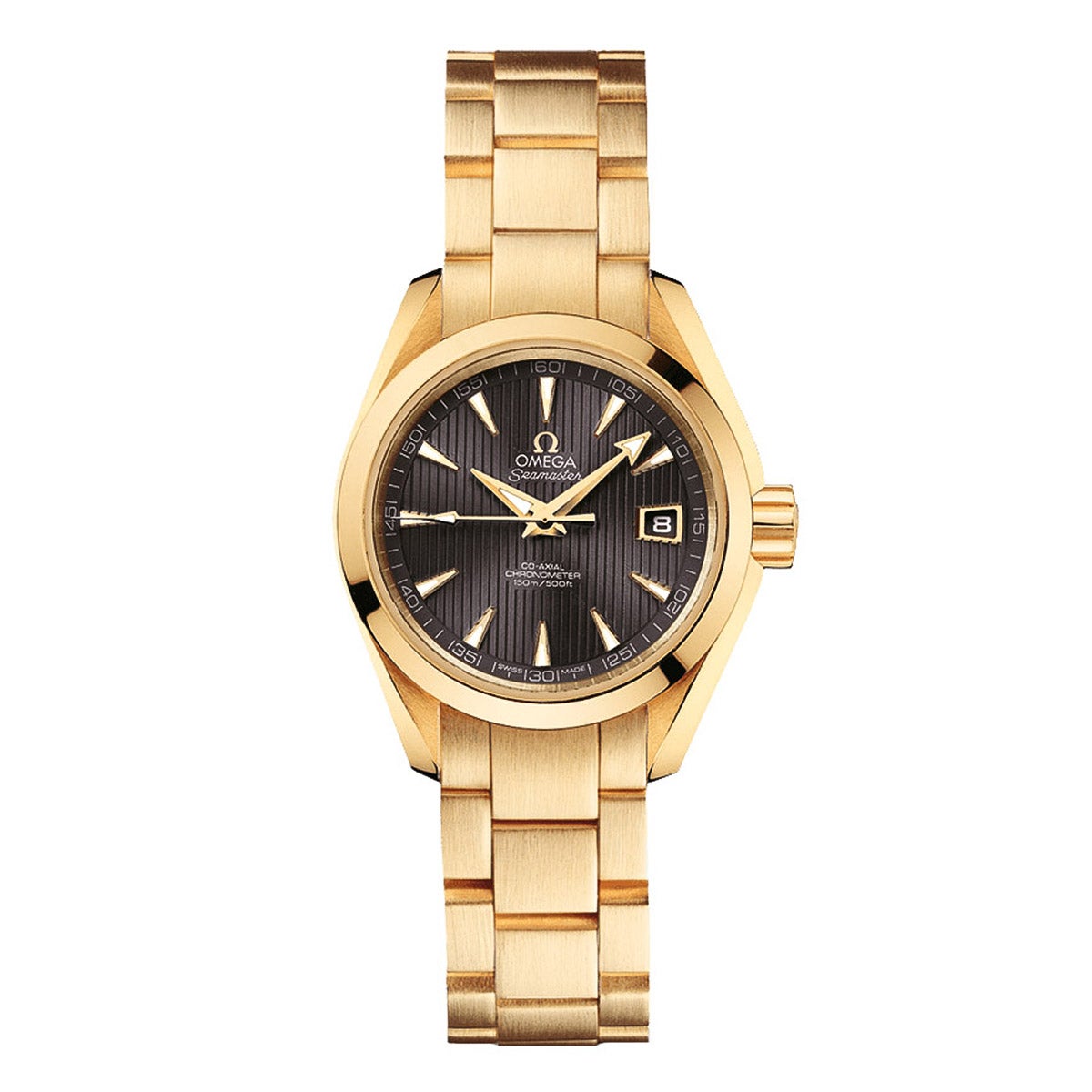 Omega Seamaster Aqua Terra Chronometer 18kt Yellow Gold Automatic Ladies Watch
