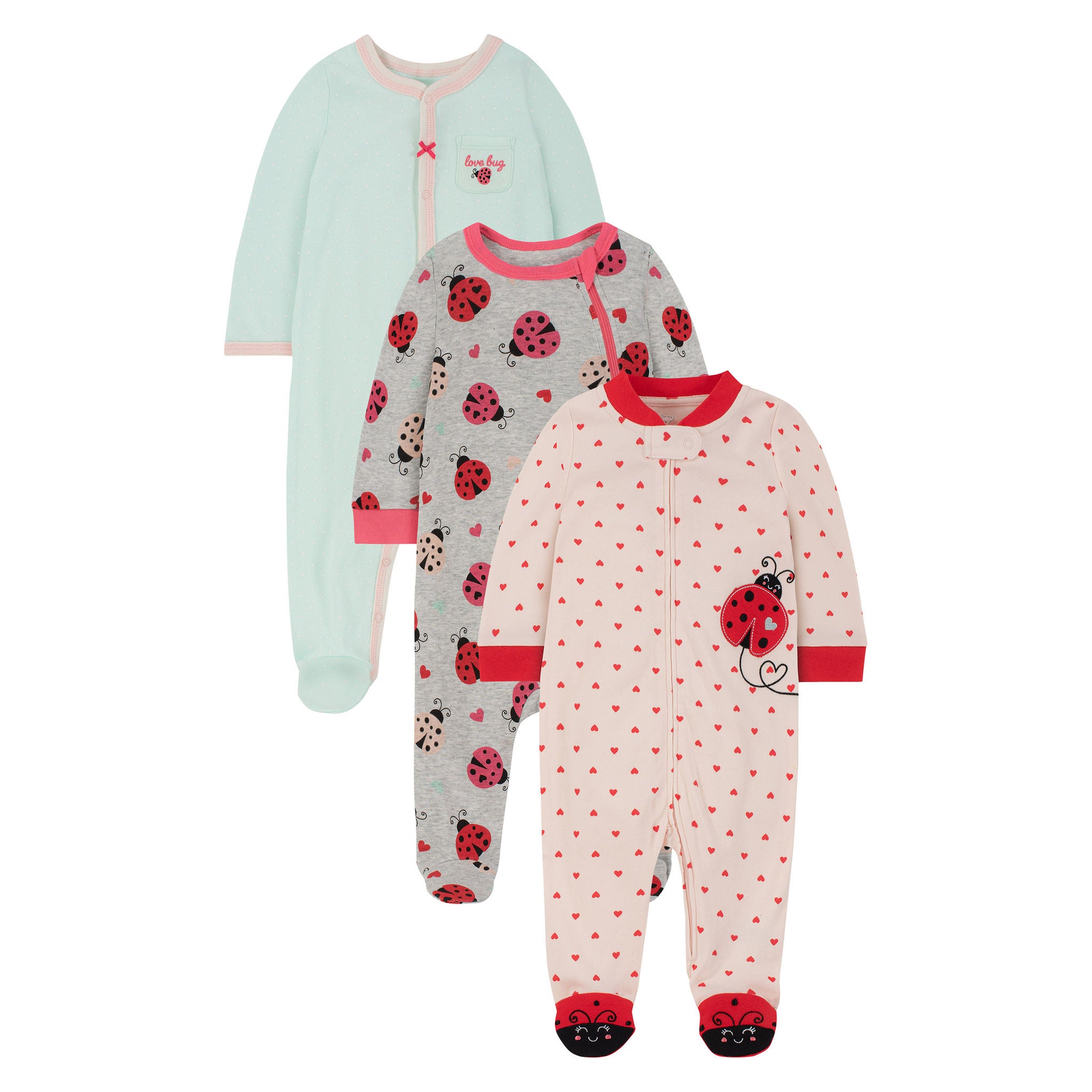 Koala Baby Infant 3-pack Coverall Set, White or Light Green