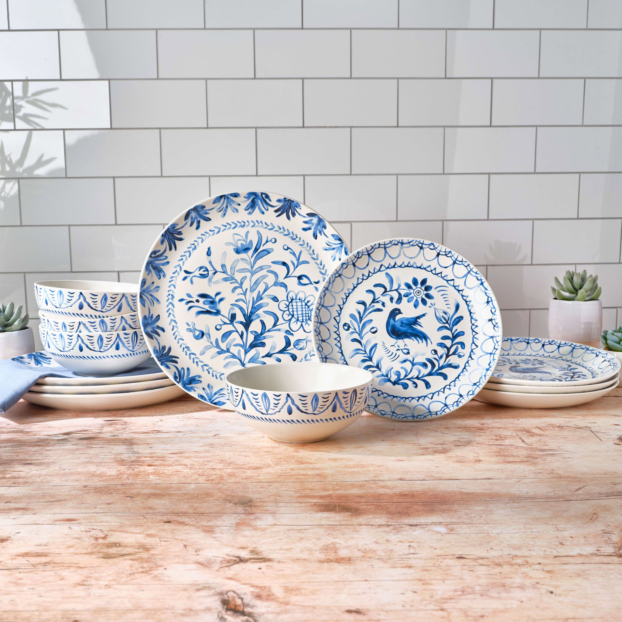 Fitz and Floyd Sicily Blue 12-piece Dinnerware Set