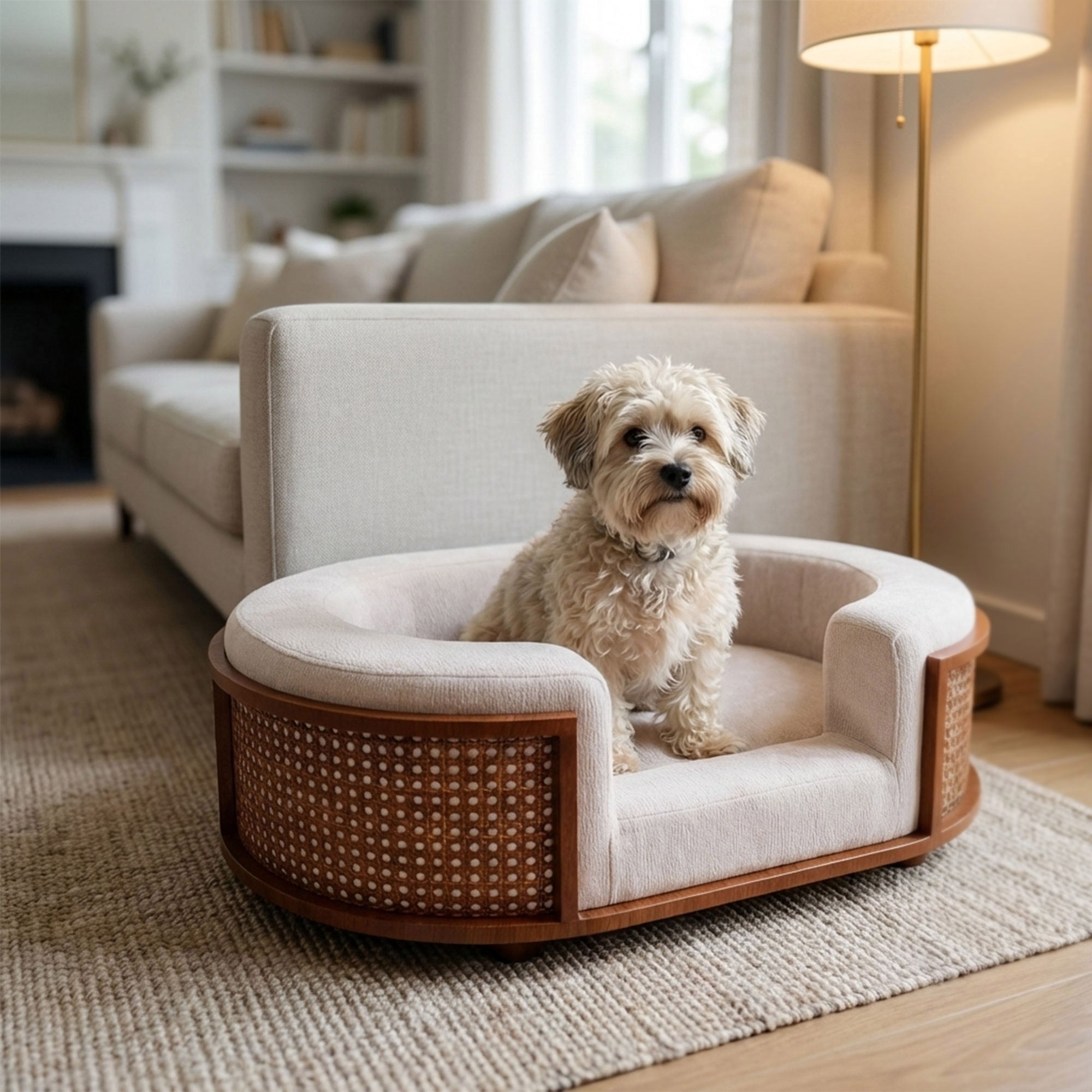 Gracie Rattan Upholstered Pet Bed