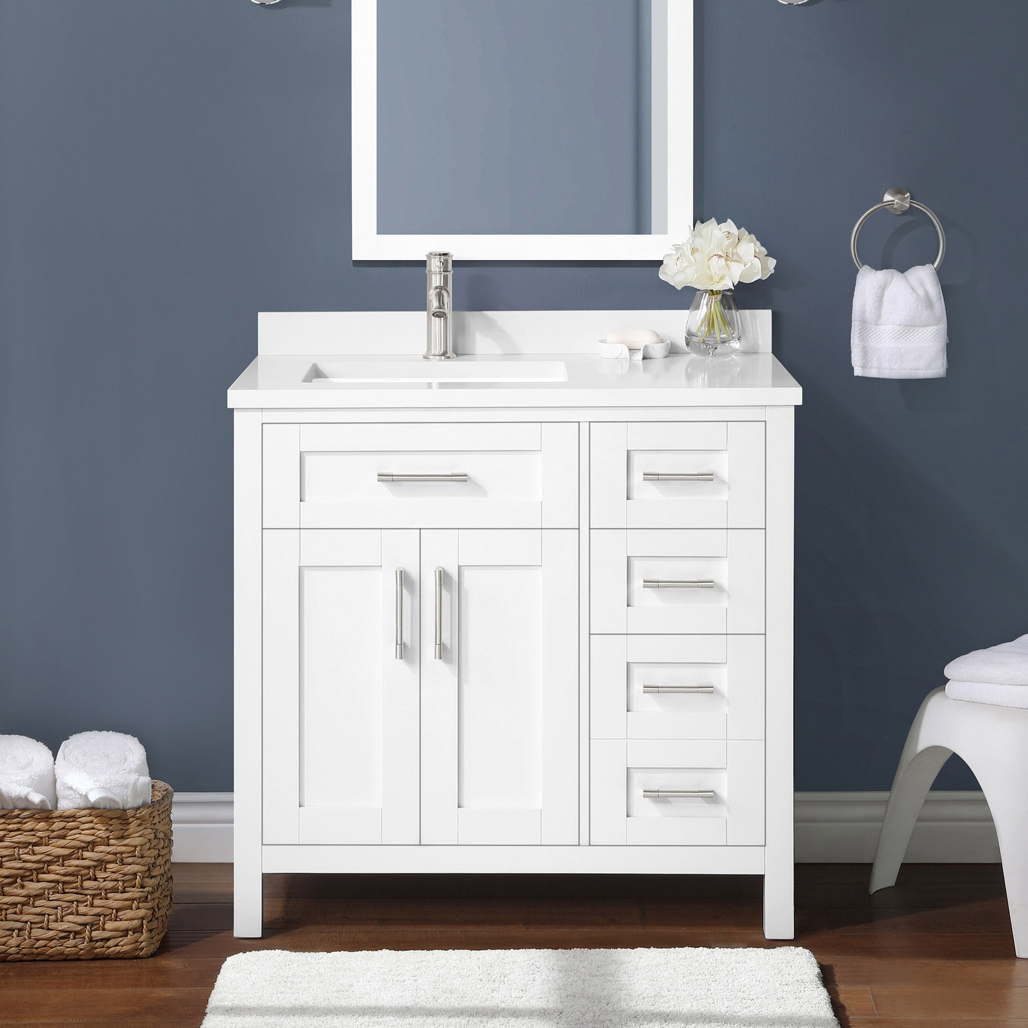 OVE Decors Parkway Bath Vanity w/ Quartz Top in White