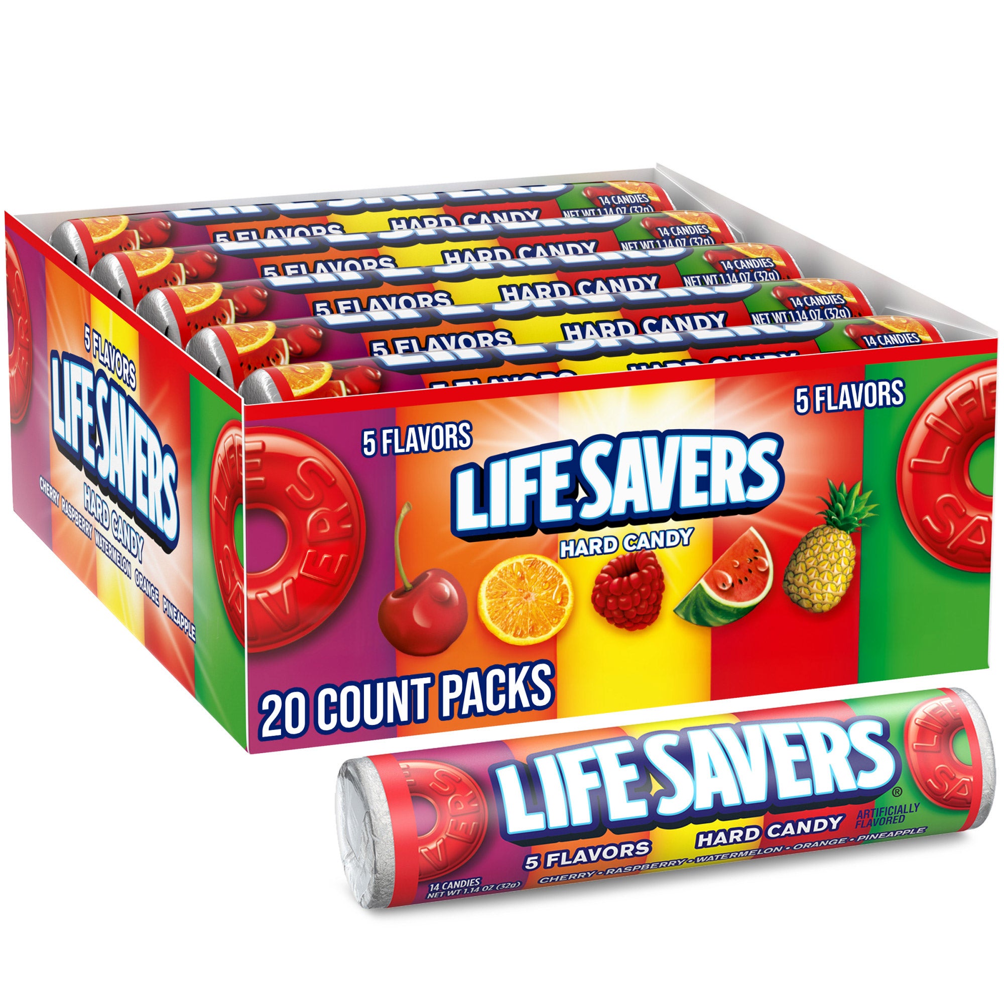 Life Savers Hard Candy, Original 5 Flavors, 1.14 oz, 20-count