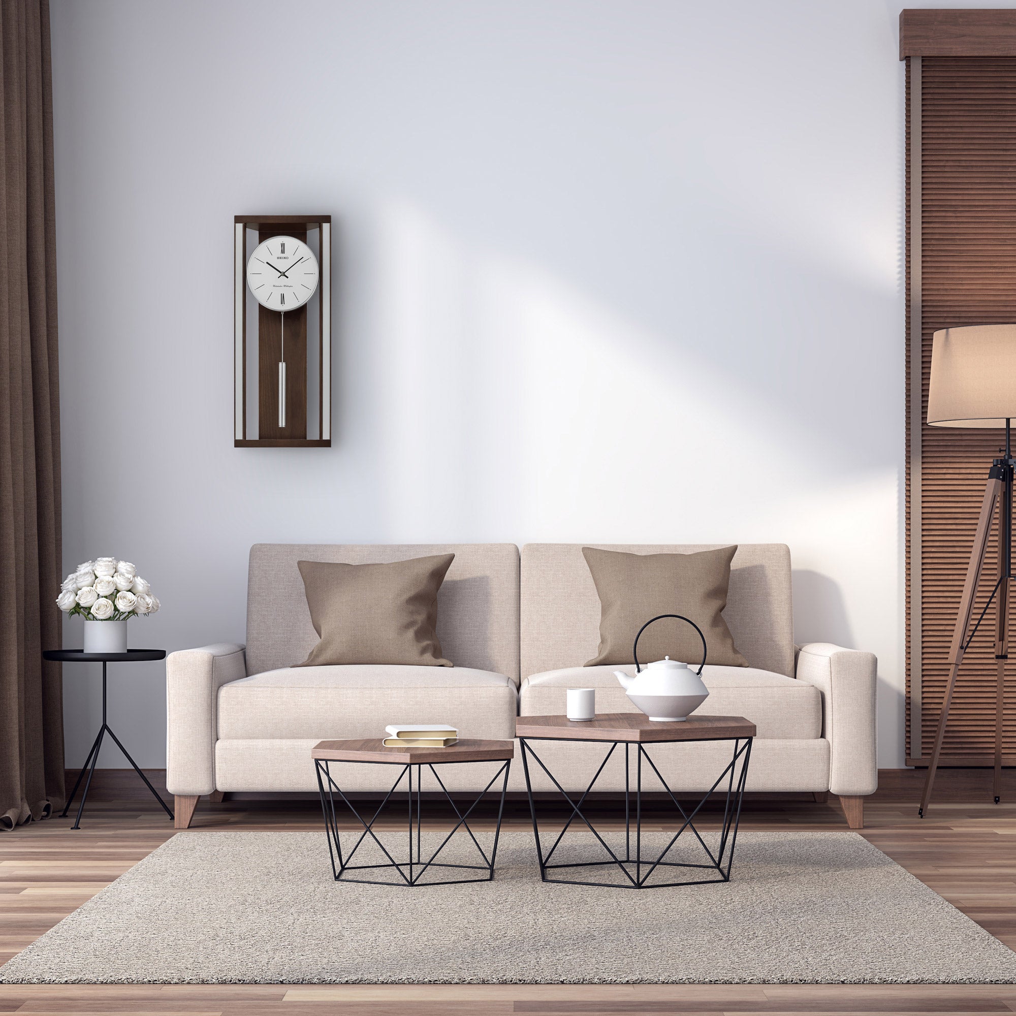 Seiko Wall Clock with Pendulum and Dual Chimes