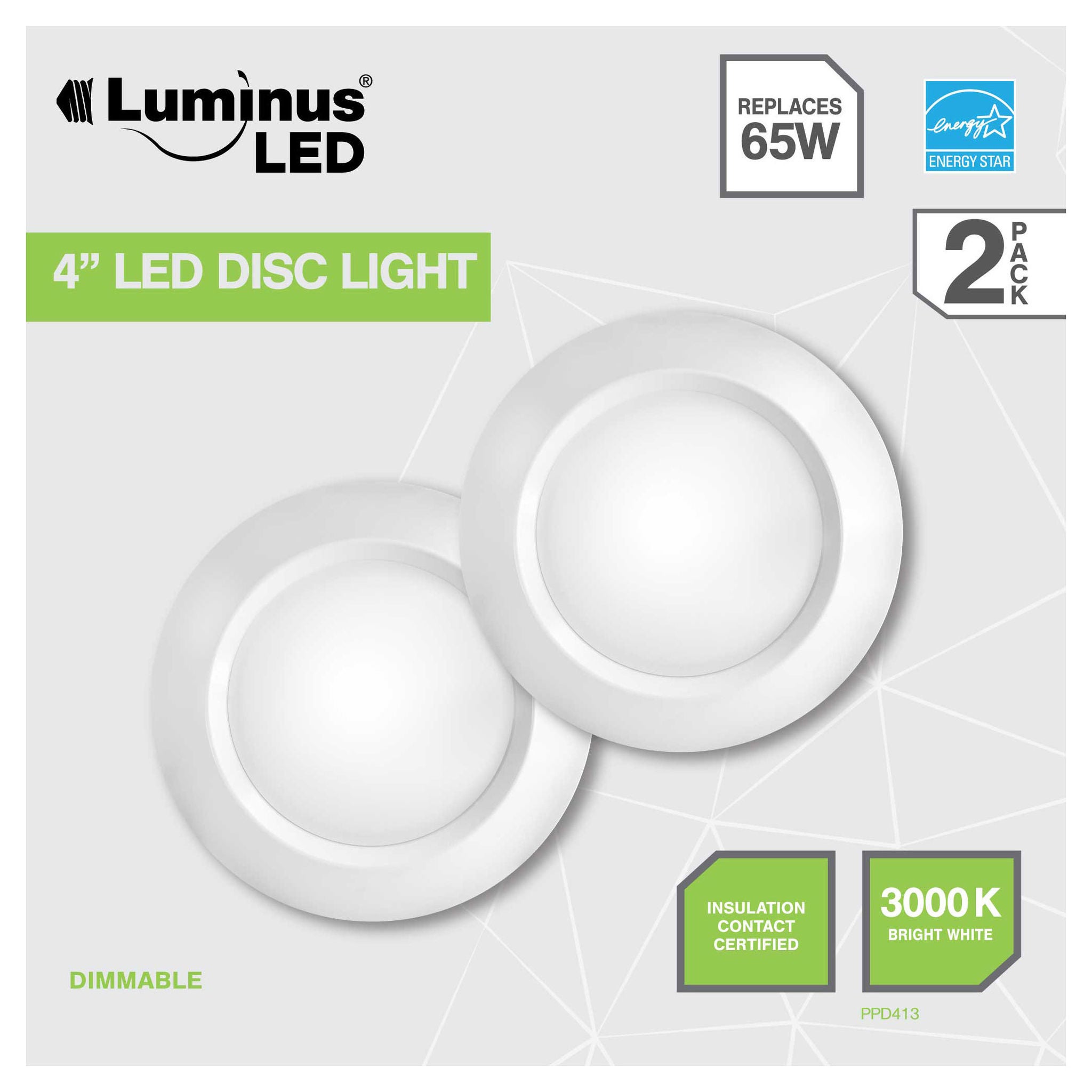 Luminus LED 4" Disc Light, 2-pack