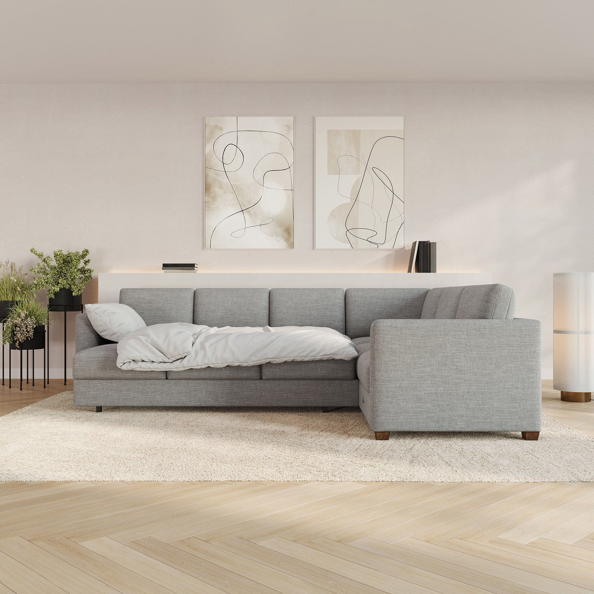Thomasville Caler Convertible Sleeper Sectional with Storage