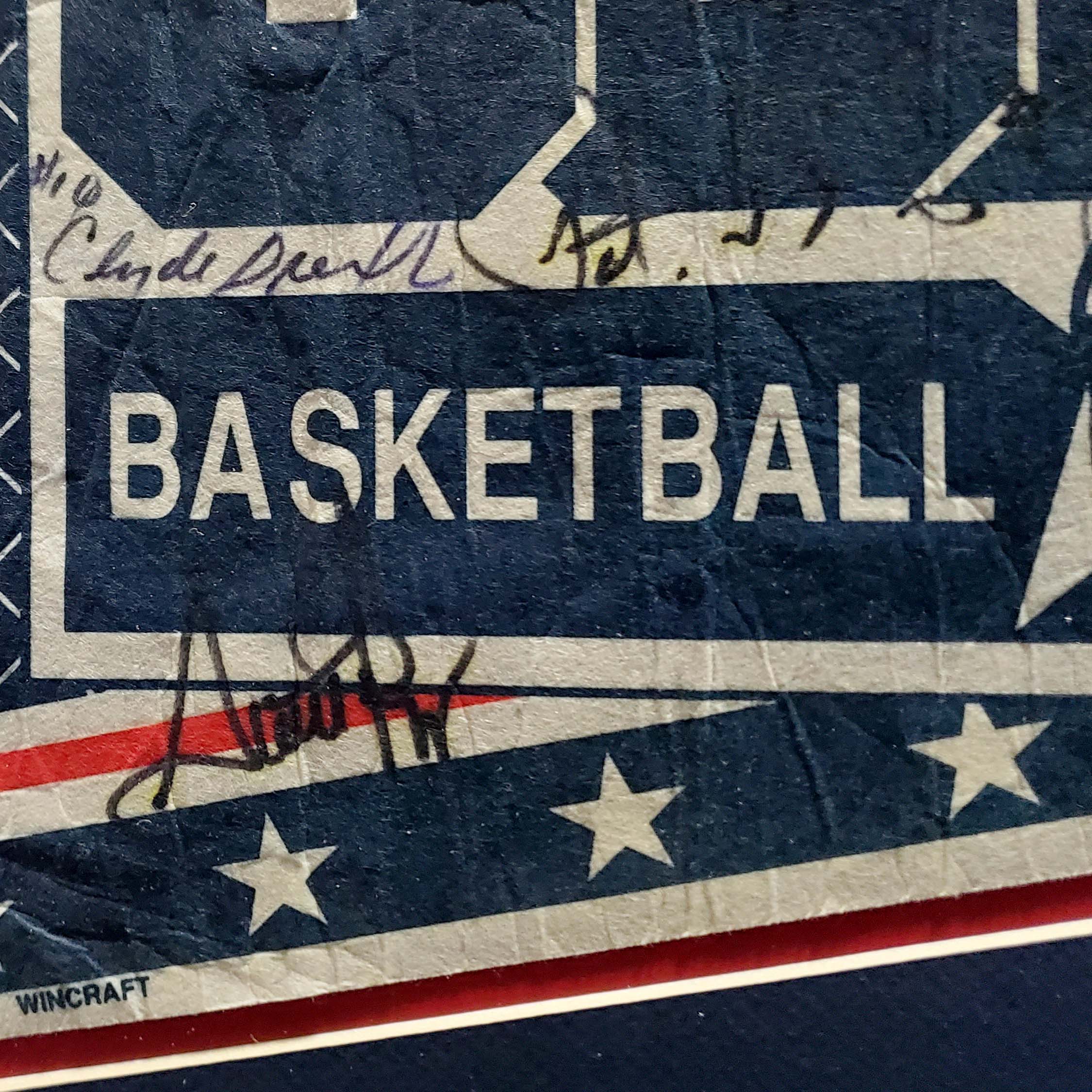 1992 Team USA Olympic Basketball Dream Team Autographed Framed Pennant With Multiple Signatures Including Michael Jordan - PSA/DNA Authenticated