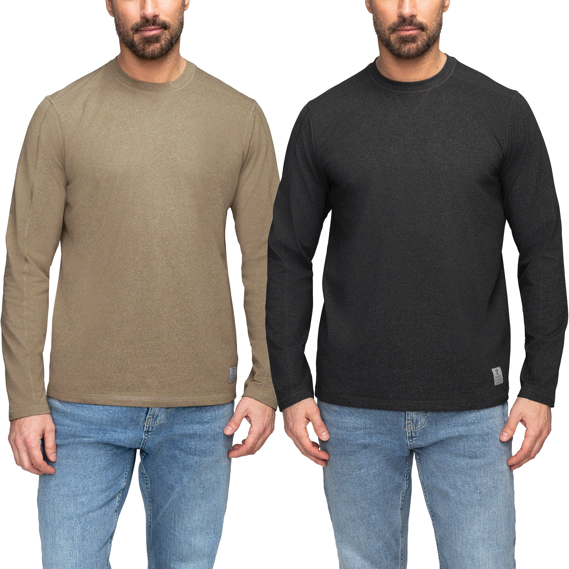 Rugged Elements Men's Long Sleeve Crew Tee, 2-pack
