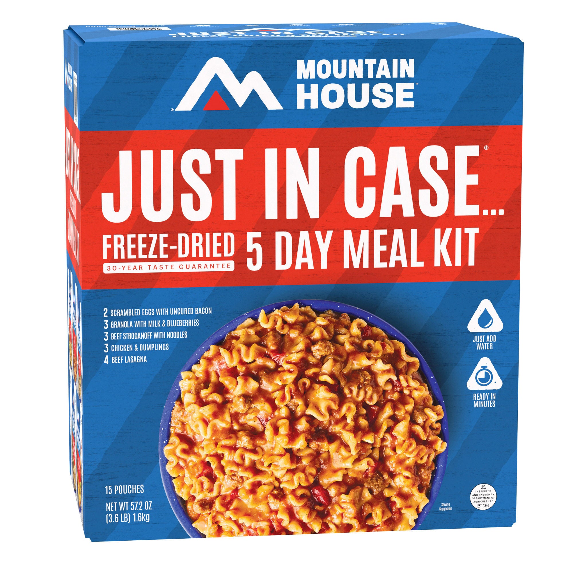 Mountain House Emergency Meal Kit 15-Pouch Assortment (28 Total Servings)