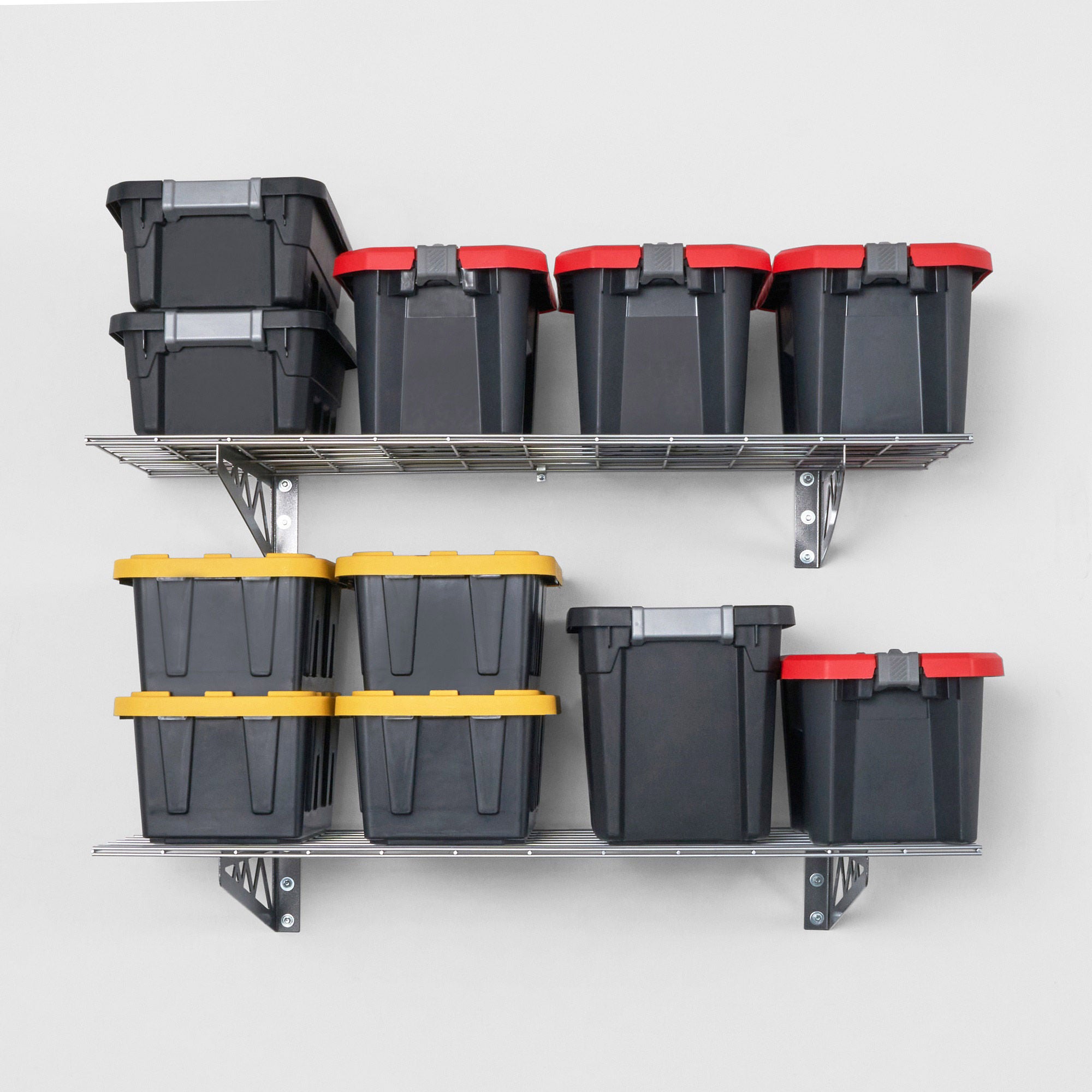 SafeRacks Wall Shelf Combo Kit, Two Shelves, Four Deck Hooks