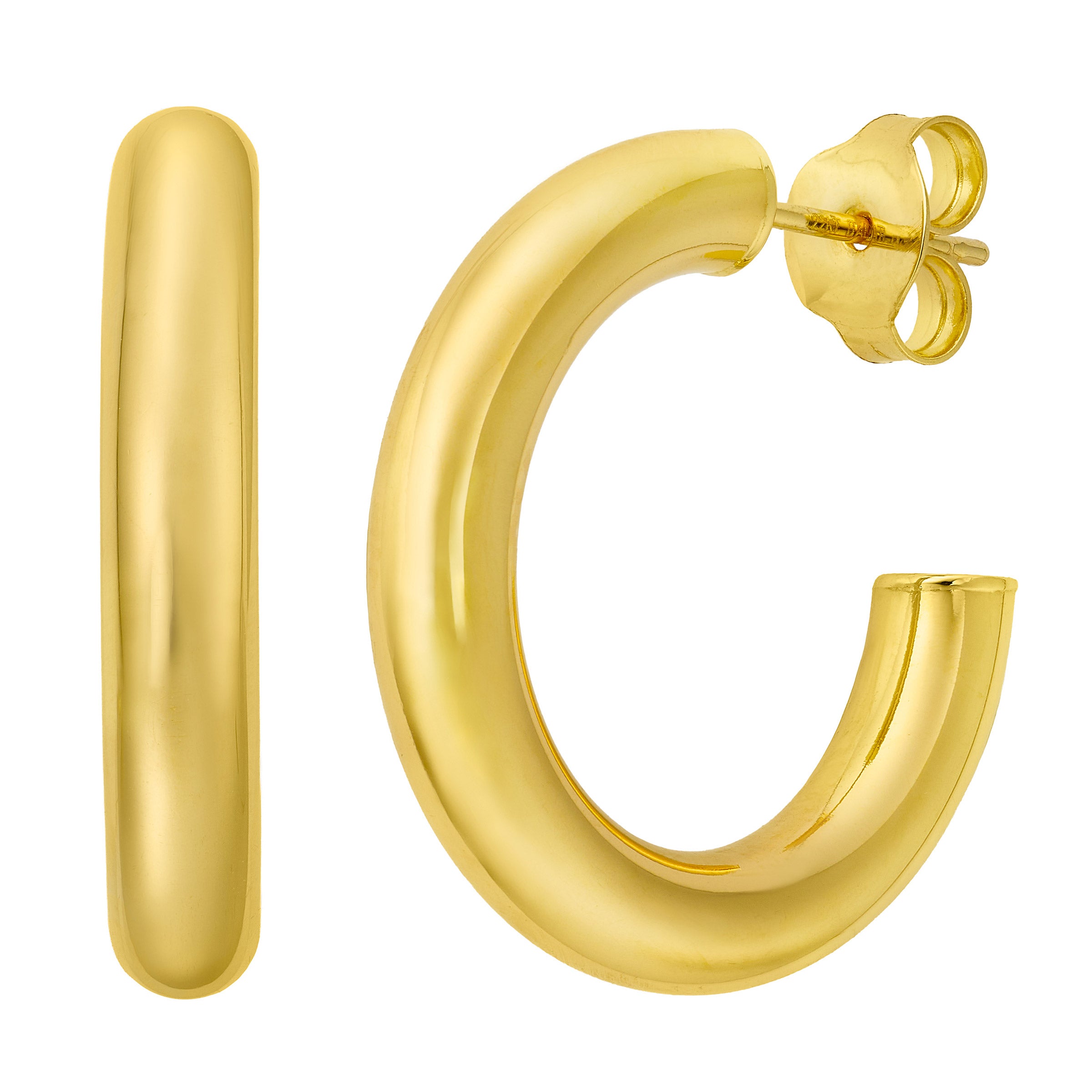 22kt Yellow Gold J Hoop Earrings