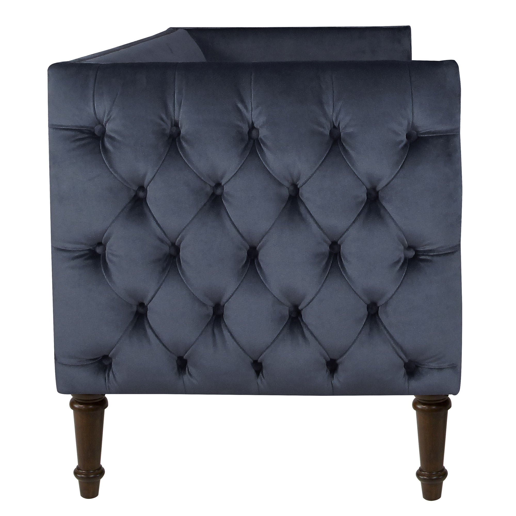 Addison Tufted Nail Button Settee in Eclipse