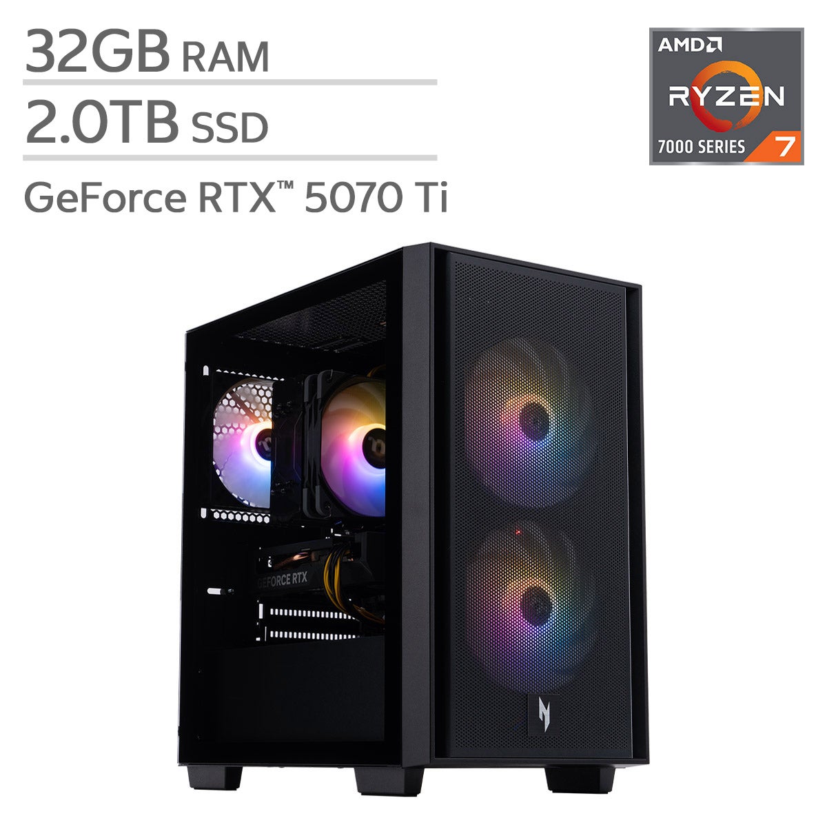 Acer Nitro 60 Gaming Desktop - AMD Ryzen 7 7700 – NVIDIA GeForce RTX 5070 Graphics - Windows 11 Home