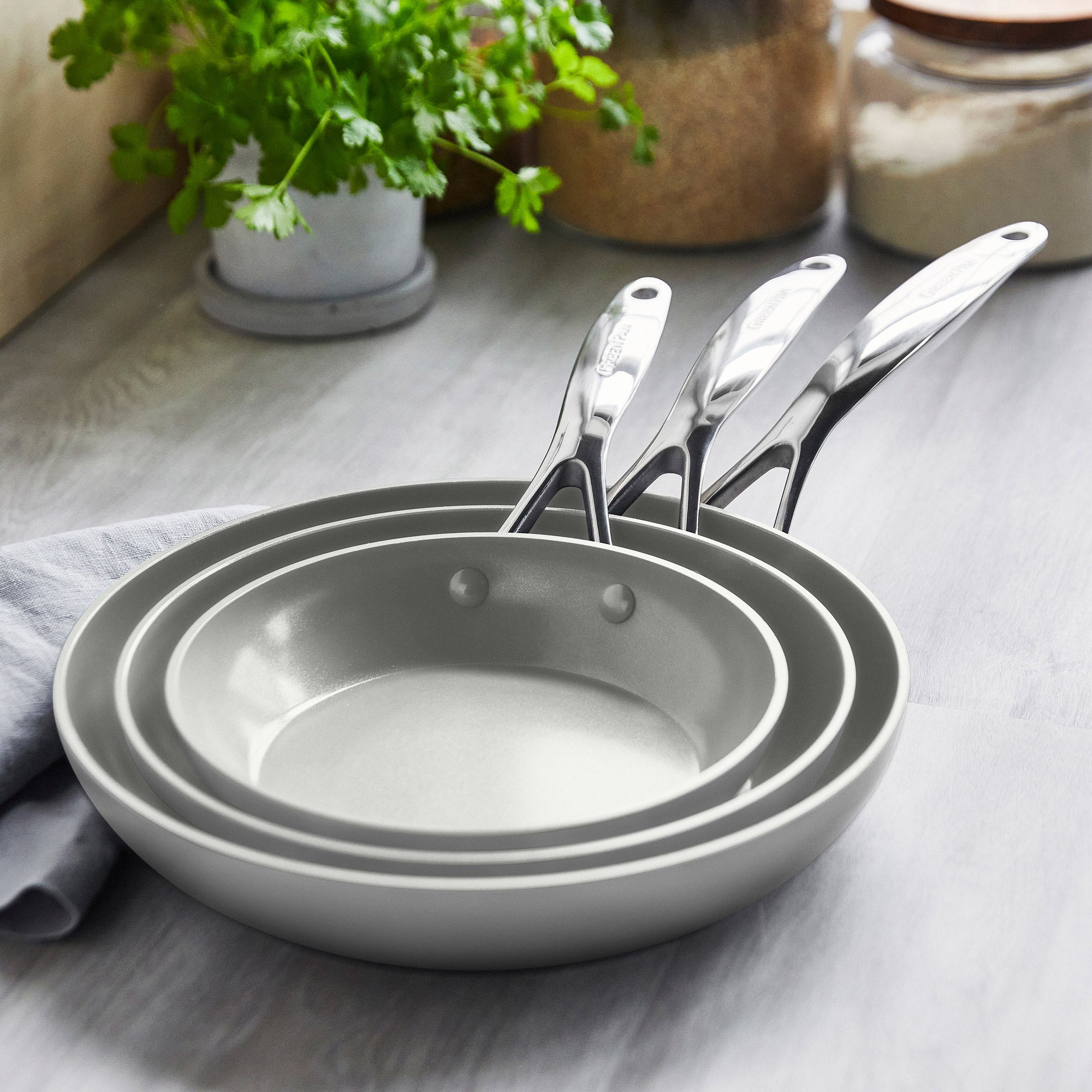 GreenPan Venice Pro Ceramic Non-Stick 3-piece Frypan Set