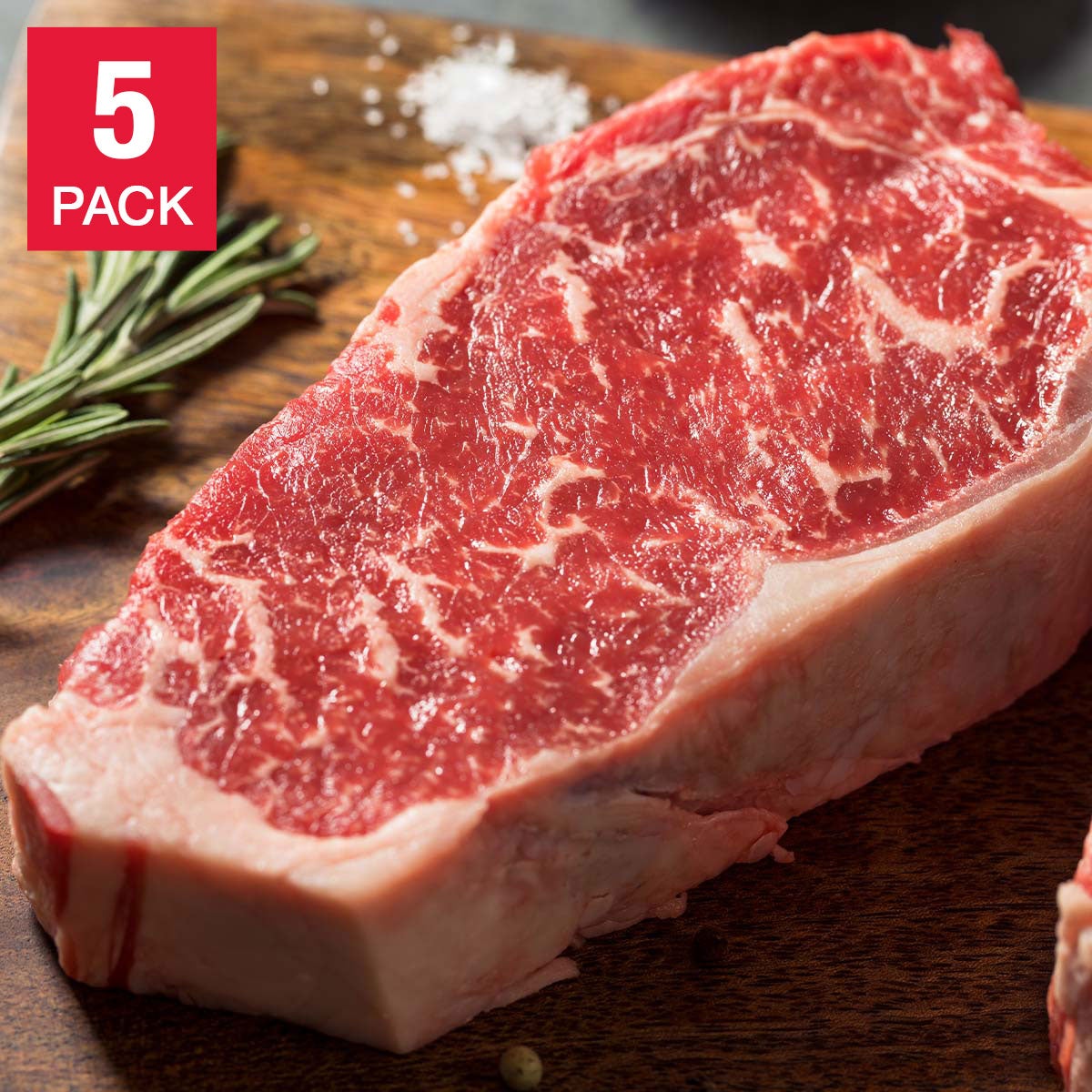 D'Artagnan American Wagyu Beef Strip Steaks, 5 Total Packs, 3.75 Lbs. Total