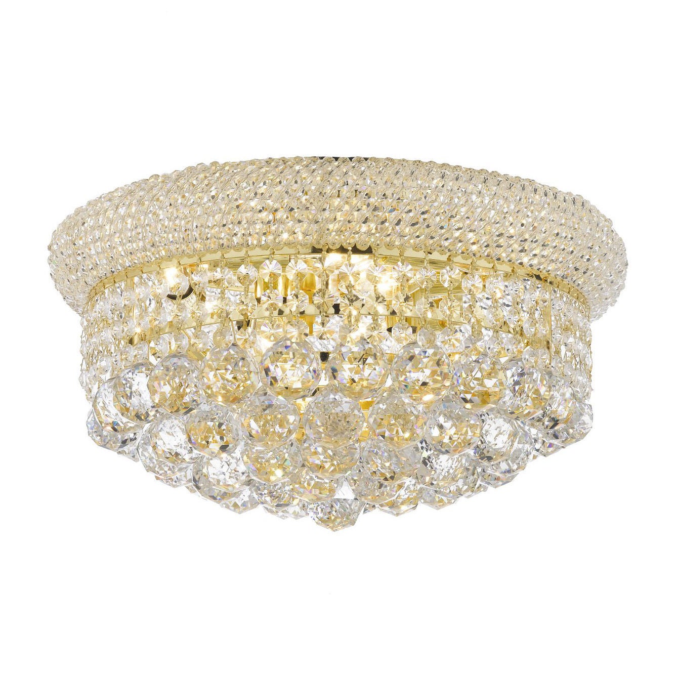 Lighting by Pecaso La Rioja Flush Mount with Heirloom Grandcut Crystal