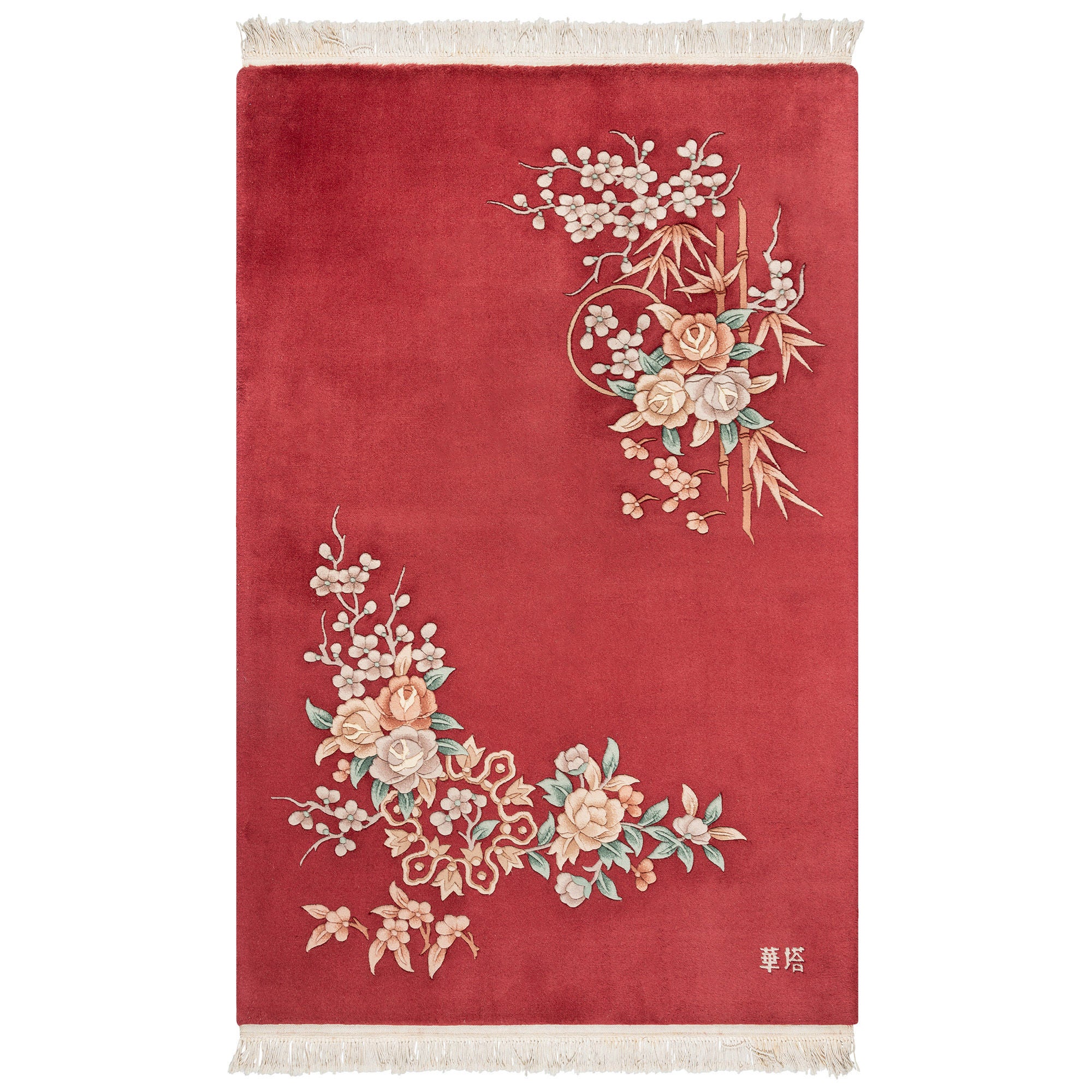 Pagoda Hand Knotted Rug Collection, Jasmin, Red