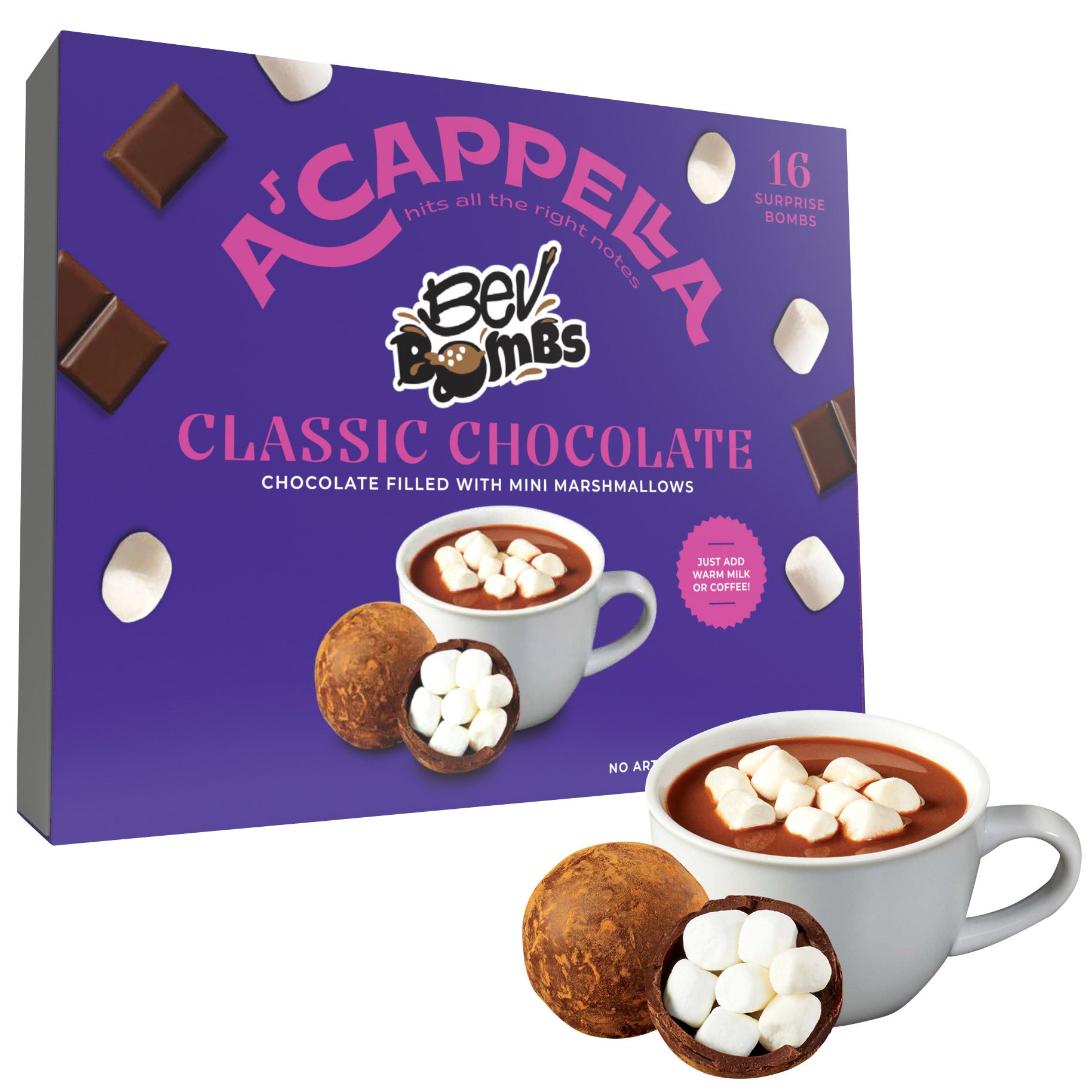 A'cappella Classic Hot Chocolate BevBombs, 16-count