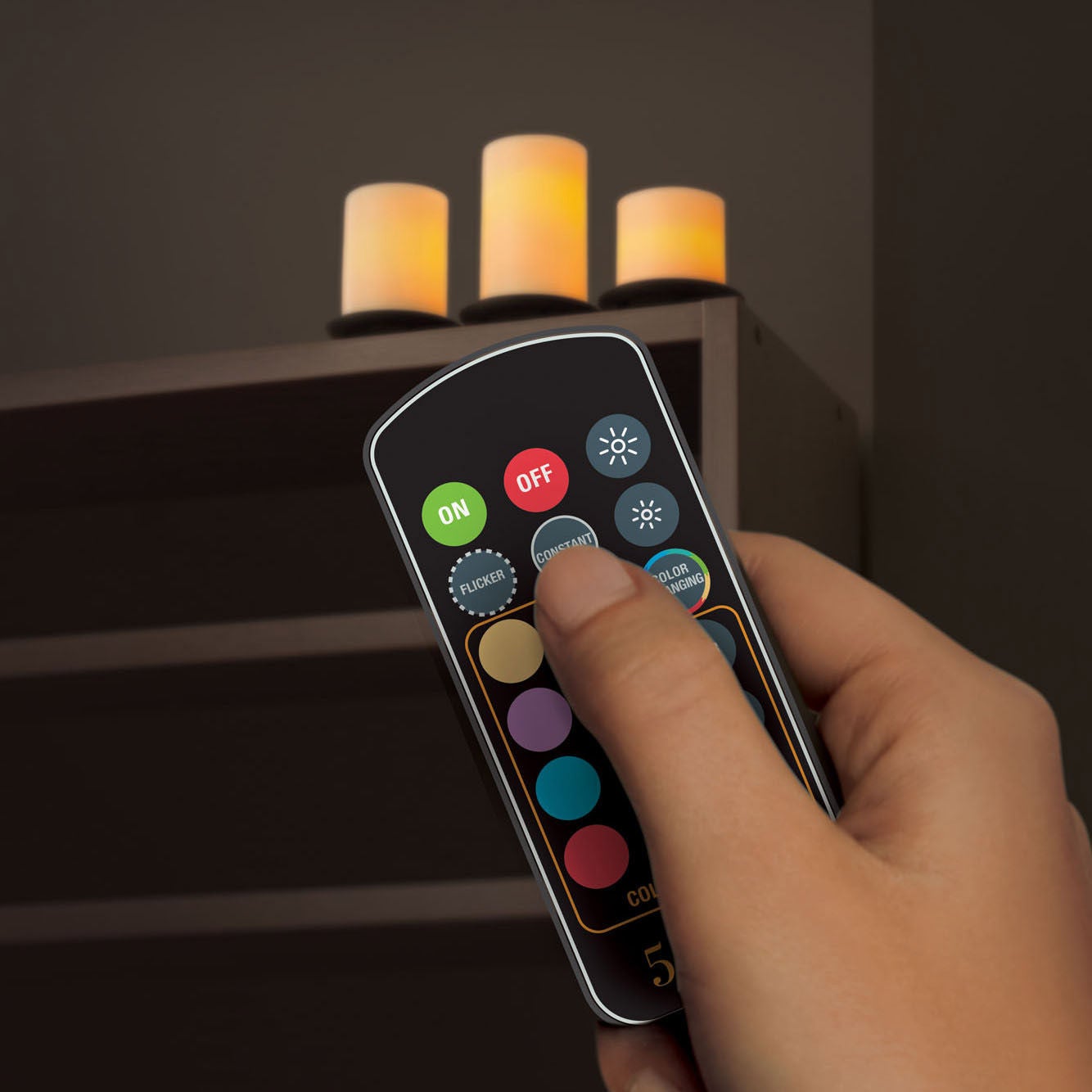 Color Changing LED Flameless Wax Candles with Remote, 5-pack
