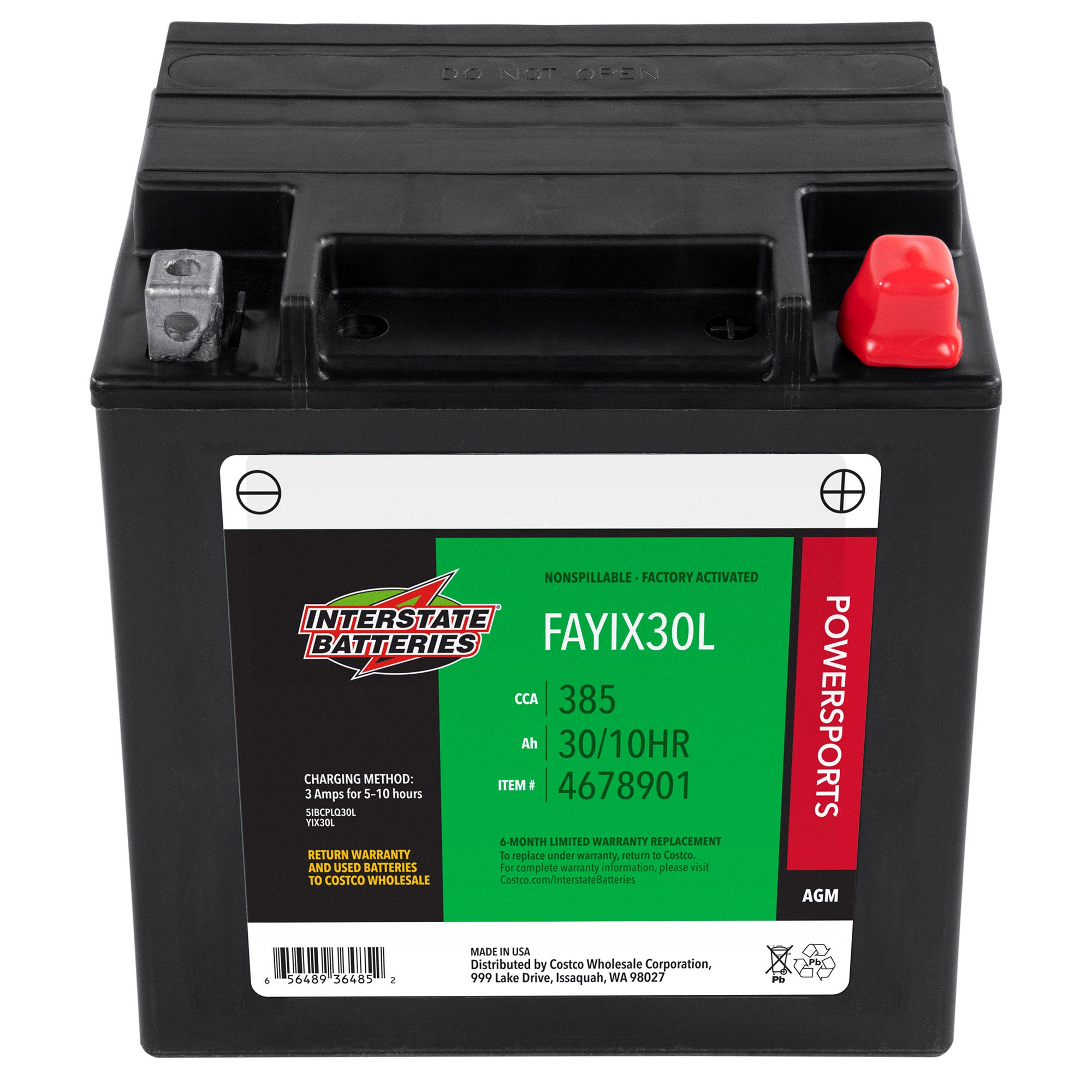 Interstate Batteries Powersport AGM Battery FAYIX30L